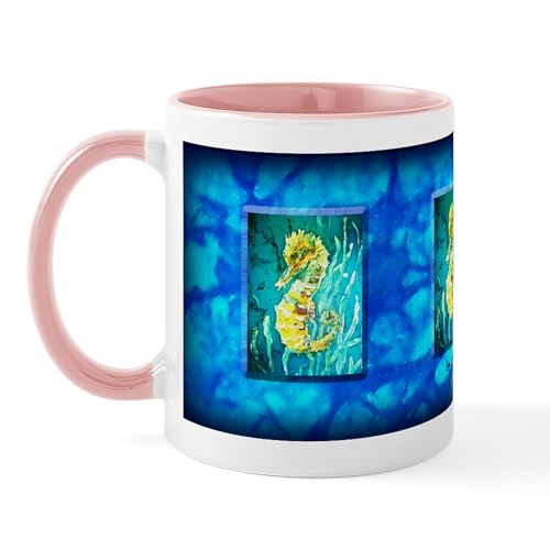White/Pink Inside - Seahorse Blue Mug