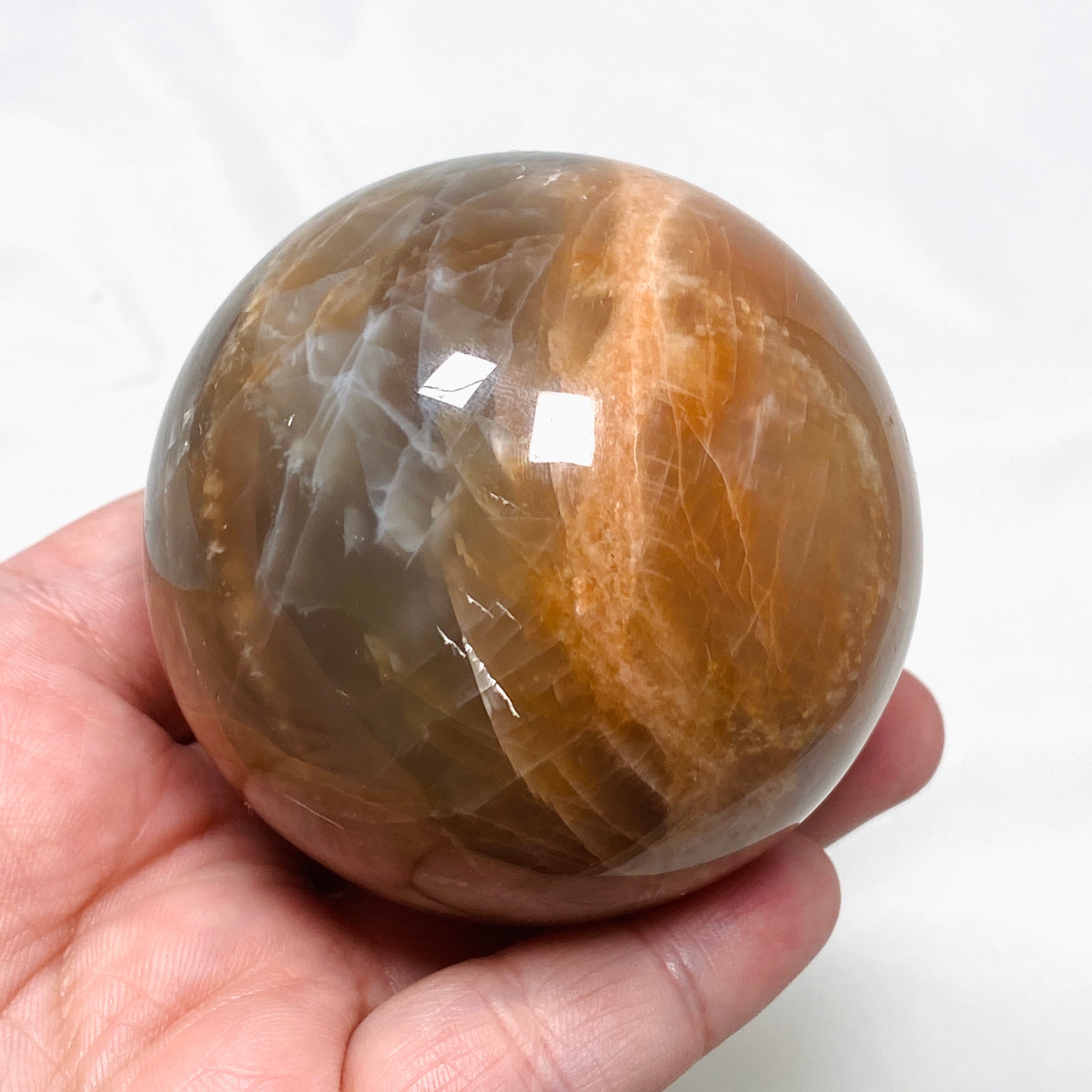 Natural Peach Moonstone Sphere PMS06 - Healing Crystal for Meditation, Reiki & Home Decor - Perfect for Spiritual Gifts & Energy Balancing