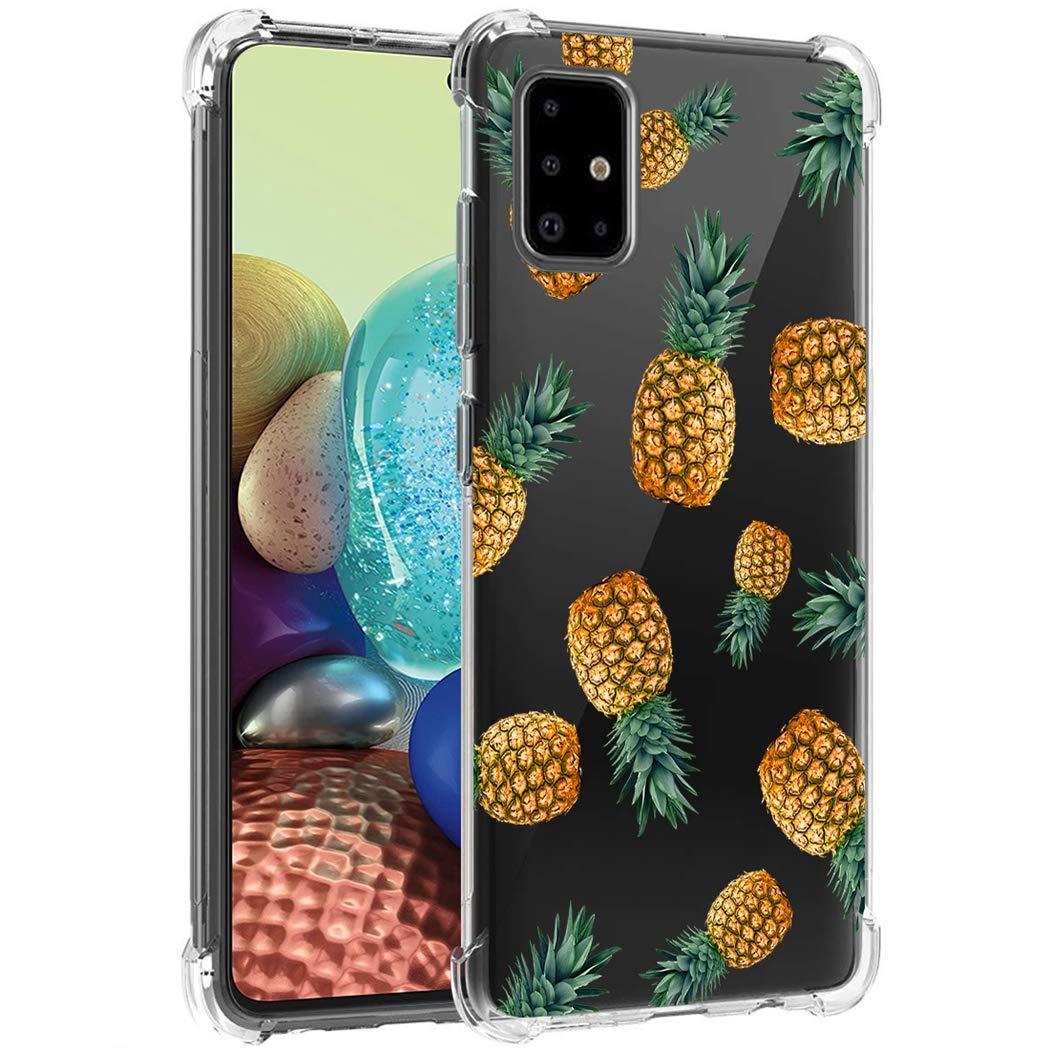 Samsung Galaxy A71 5G Phone Case for Women - Slim Shockproof Clear Pineapple Pattern TPU Protective Cover (Not Compatible with A71 4G) | Perfect for Everyday Use, Work, and Travel Protection