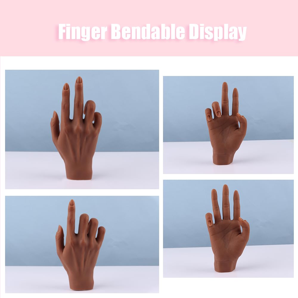Professional Silicone Practice Hand for Acrylic Nails - Adjustable Mannequin Hand for Nail Art Training, Perfect for DIY Beginners & Salon Artists | Ideal for Home Practice, Nail School & Professional Demonstrations