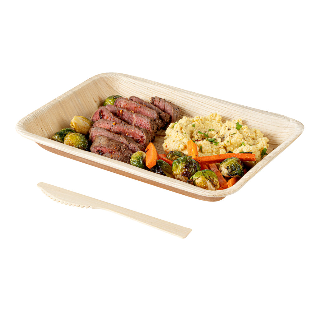 Natural Bamboo Disposable Knives - Eco-Friendly Cutlery Set (24 Count, 7 x 3/4 Inch) - Perfect for Picnics, Parties & Sustainable Dining