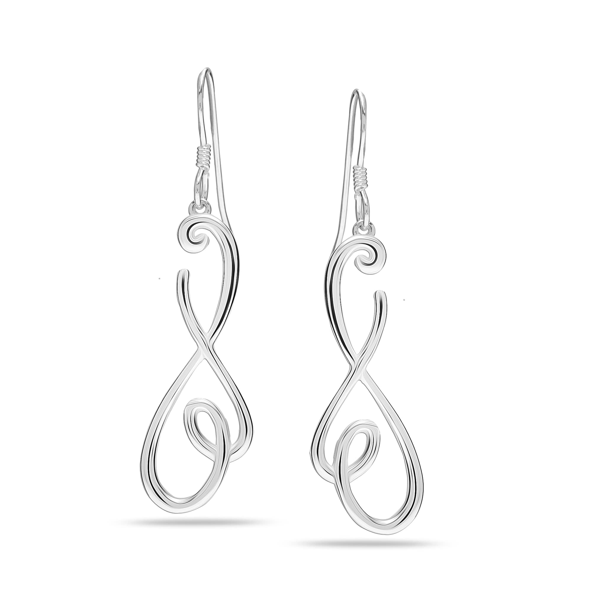 LeCalla 925 Sterling Silver Drop Earrings for Women - Lightweight Classic Linear Dangle Earrings | Elegant Everyday Wear & Special Occasion Jewelry Gift