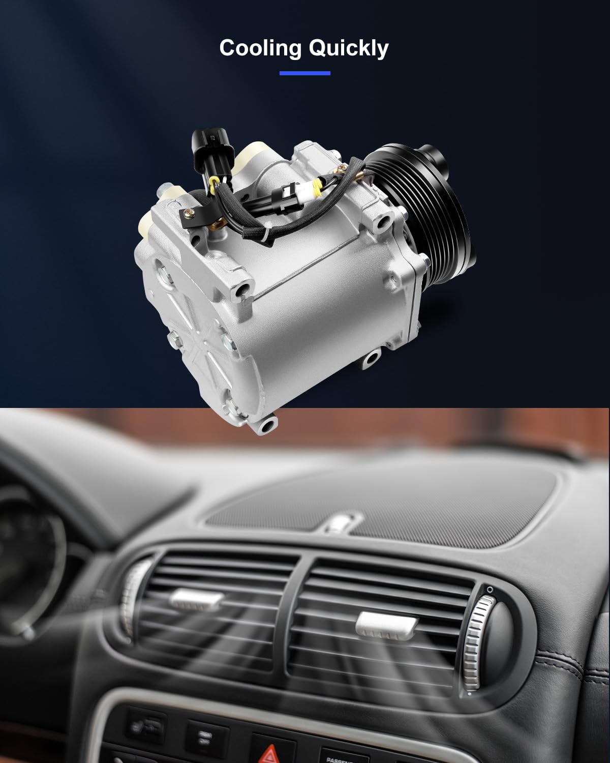ECCPP AC Compressor Replacement for Dodge Stratus 2000-2005 | Compatible with Mitsubishi Diamante, Eclipse, Galant 3.0L 3.5L | High-Performance Air Conditioning Compressor for Smooth Cooling in Summer Driving