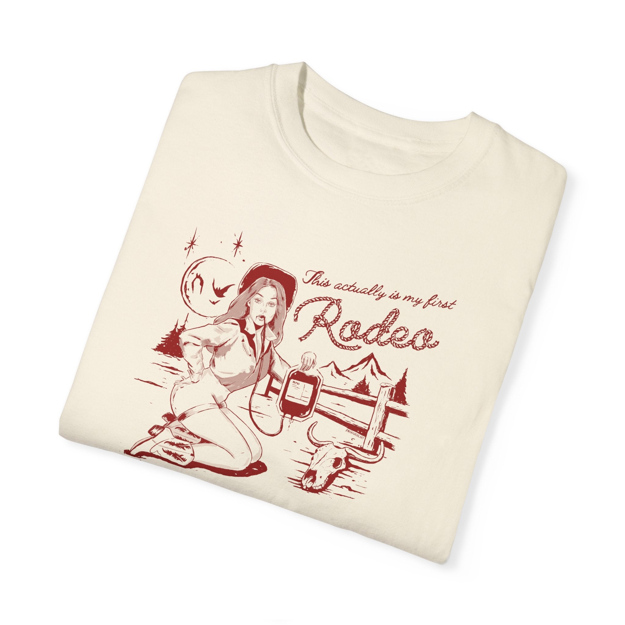 This Actually is My First Rodeo T-Shirt - Funny Western Cowboy Shirt for Men & Women - Perfect for Rodeo Events, Country Concerts & Western Parties