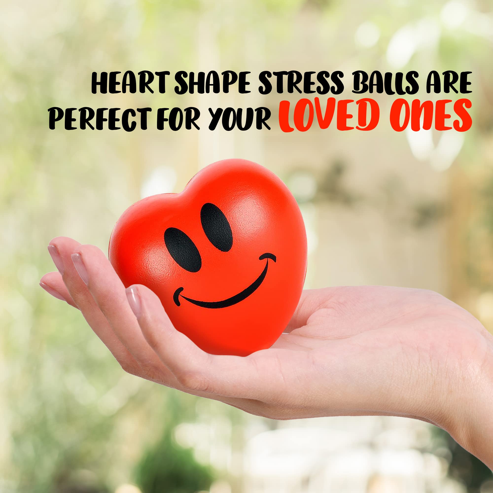 ArtCreativity 12-Pack Heart Stress Balls - 2.75 Inch Red Foam Squishy Toys with Smile Face for Stress Relief & Fun | Perfect for Valentine's Day Gifts, Easter Basket Stuffers, Party Favors, Classroom Rewards & Office Decor (Kids & Adults)