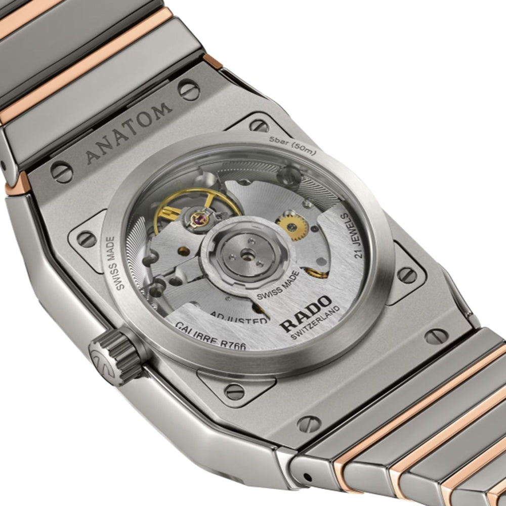 Anatom Automatic Plasma Ceramic 32.5mm Grey Watch for Men - Premium Swiss Movement, Water Resistant, Stainless Steel Bracelet - Perfect for Business, Formal Events & Everyday Wear