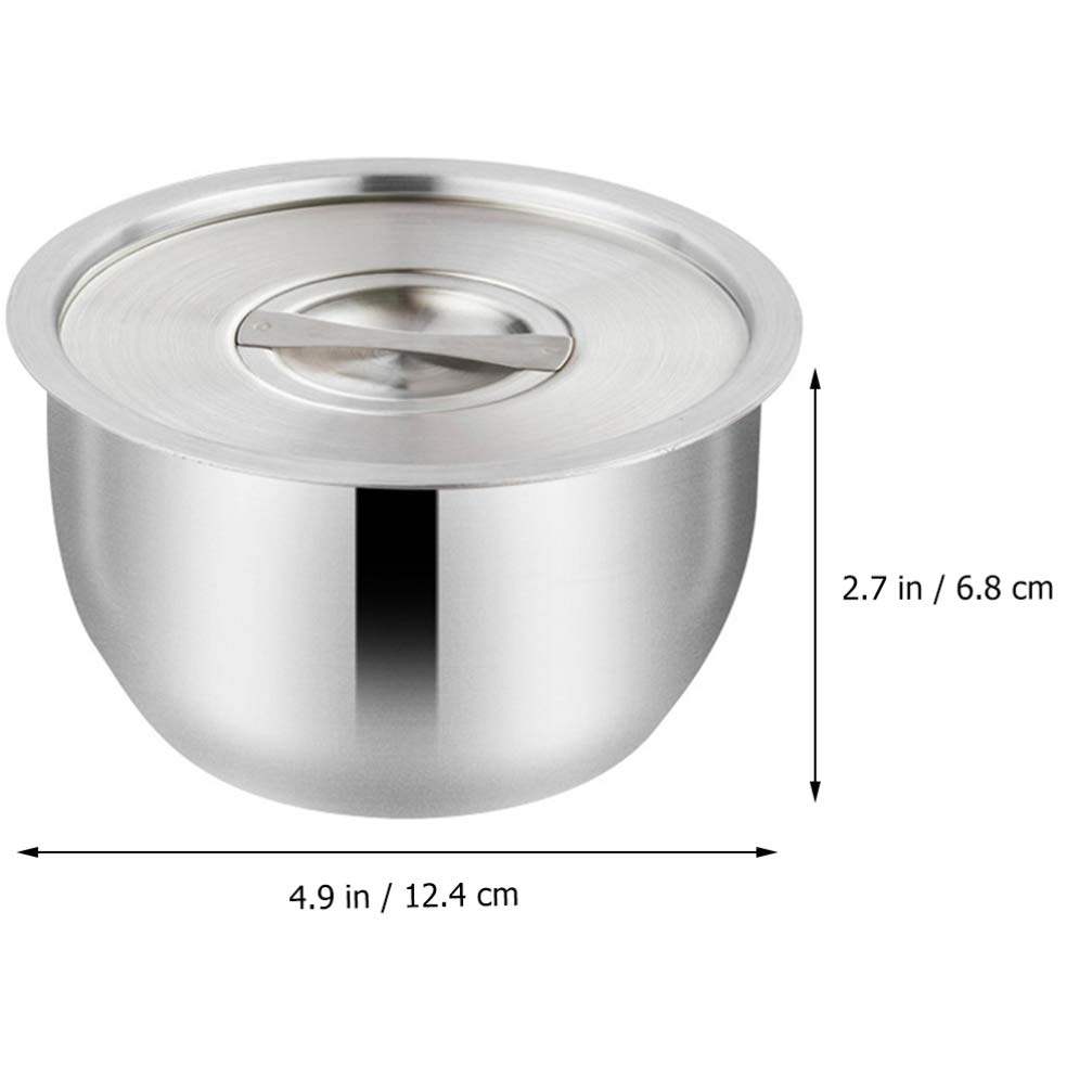 Hemoton Stainless Steel Insulated Serving Bowl with Lid - Perfect for Soup, Noodles, Salad, Ice Cream & Cereal - Ideal for Kitchen, Dining, Camping & Picnics