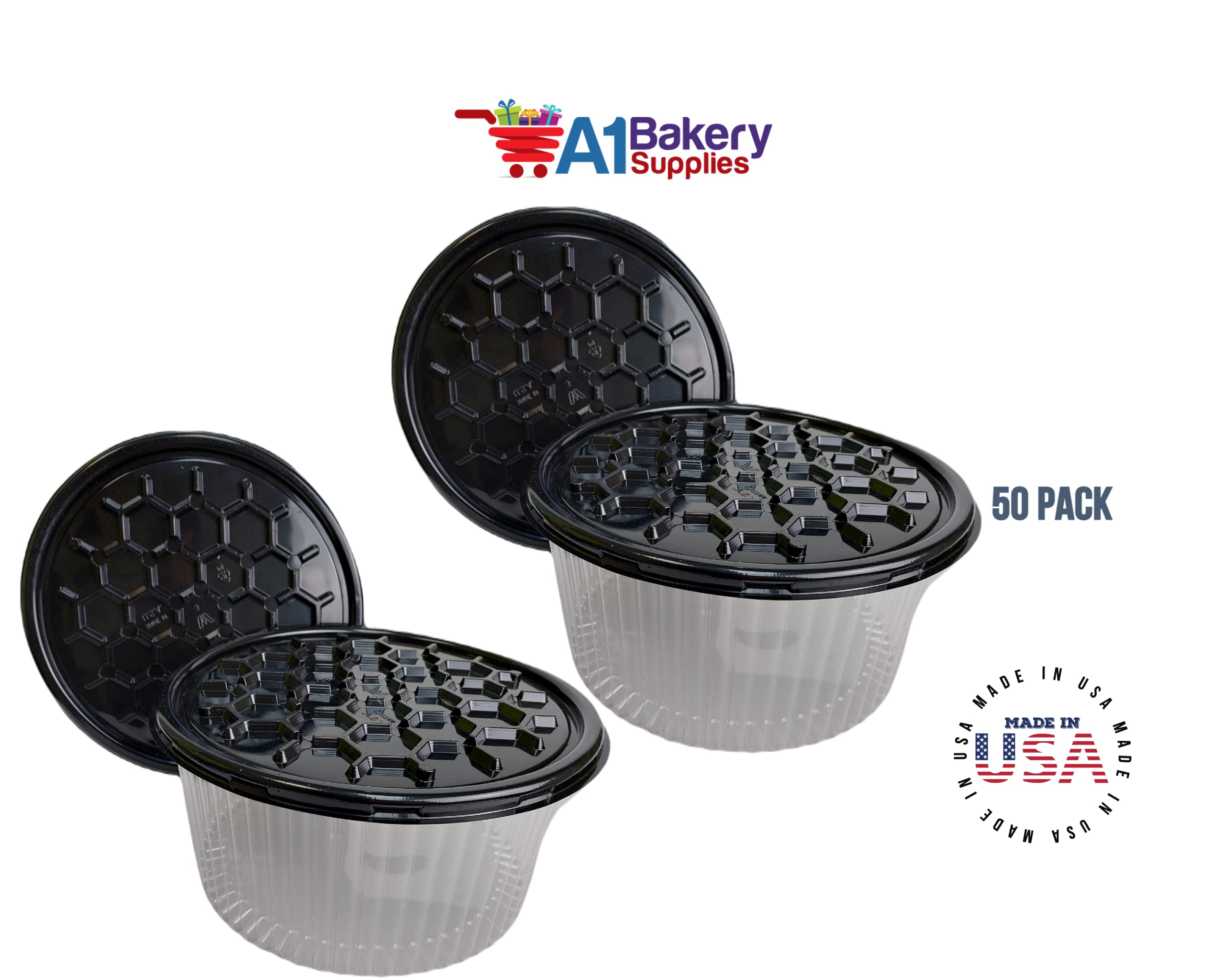 A1 Bakery Supplies 10-11 Inch Clear Cake Dome with Base - 50 Pack Double Layer Display & Storage Container for Wedding, Birthday, and Dessert Showcase