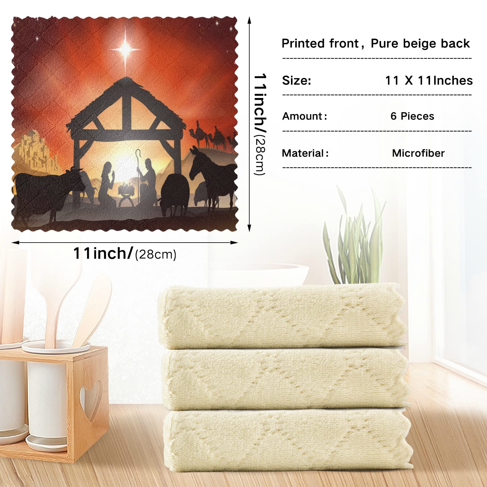 ALAZA Super Absorbent Lint-Free Dish Towels Set of 6 - 11