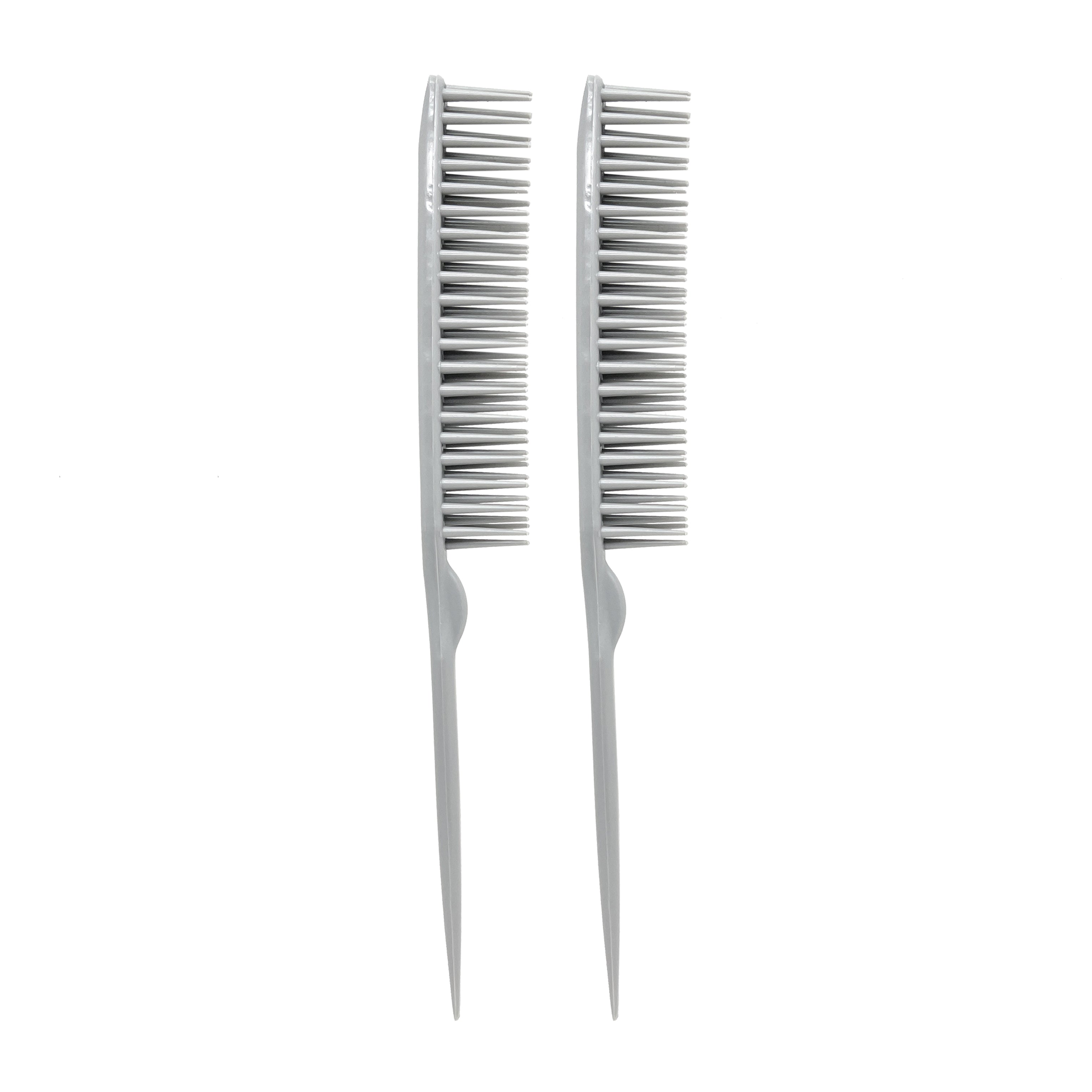 Professional 60-Parting 3-Row Hair Combs with Rattail - 2 Pack for Styling, Sectioning & Hairdressing - Perfect for Salons, Braiding & Hair Extensions