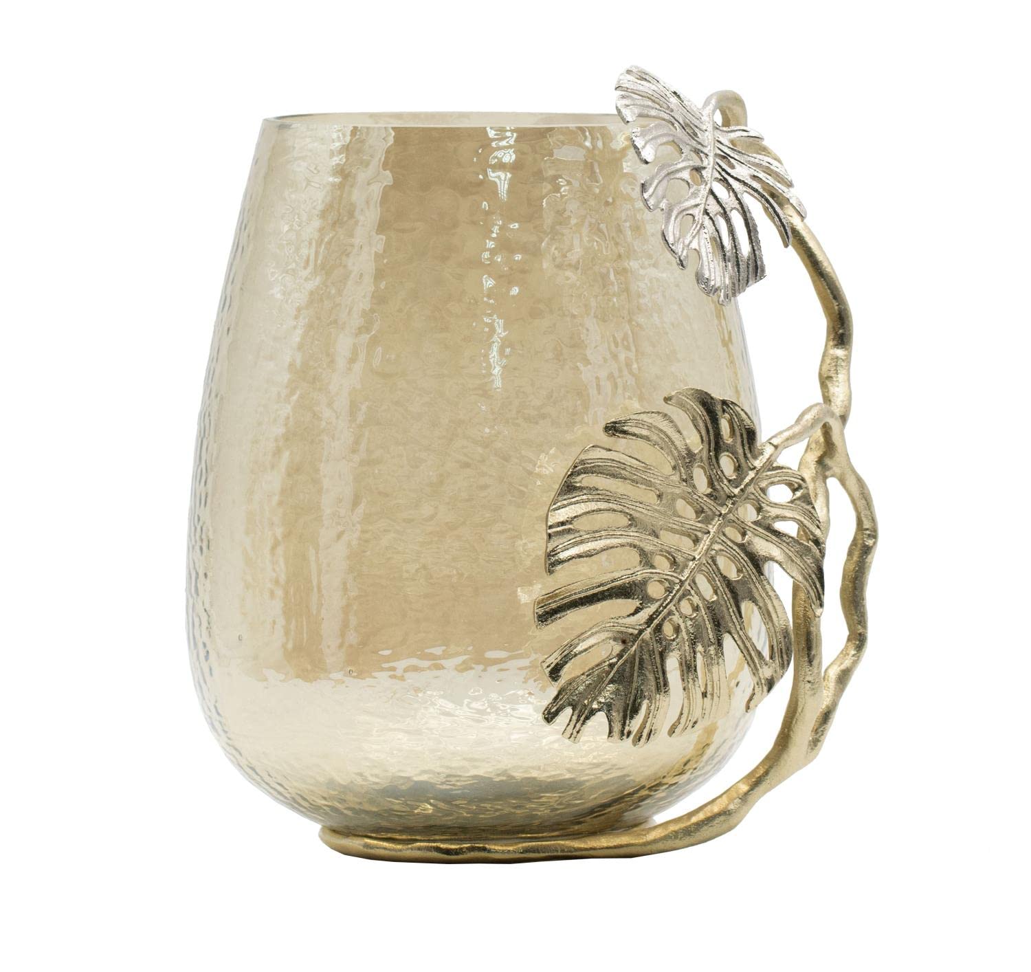 Bhome 10 x 8.5 x 10.5 Inch Decorative Glass Candle Holder - Elegant Home Decor for Wedding Centerpieces, Dining Table, Fireplace & Holiday Decorations