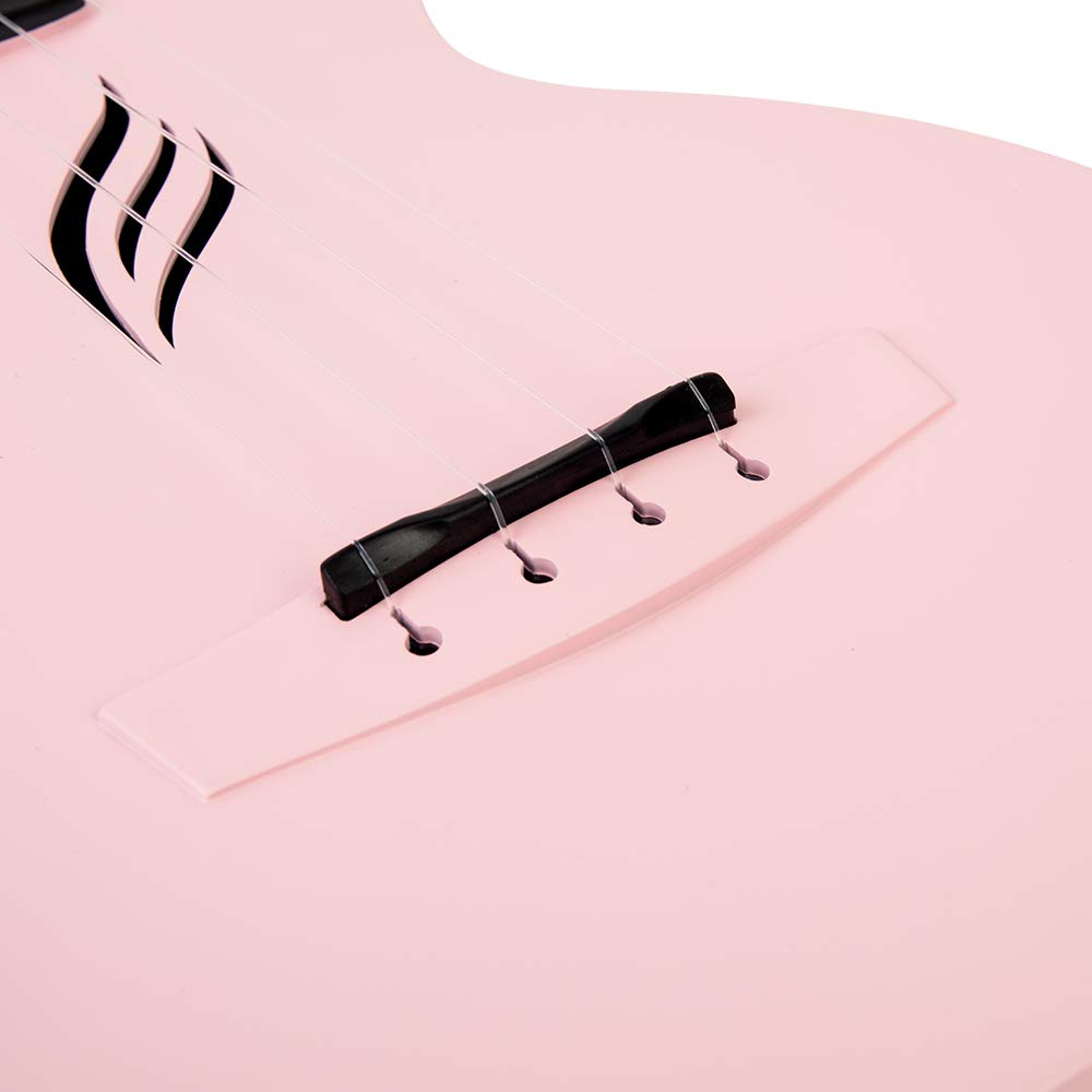 Enya Nova U 23'' Carbon Fiber Travel Ukulele Beginner Kit with Online Lessons, Case, Strap, Capo & Strings - Pink | Portable Concert Ukulele for Travel, Camping, Beach & Gift Giving