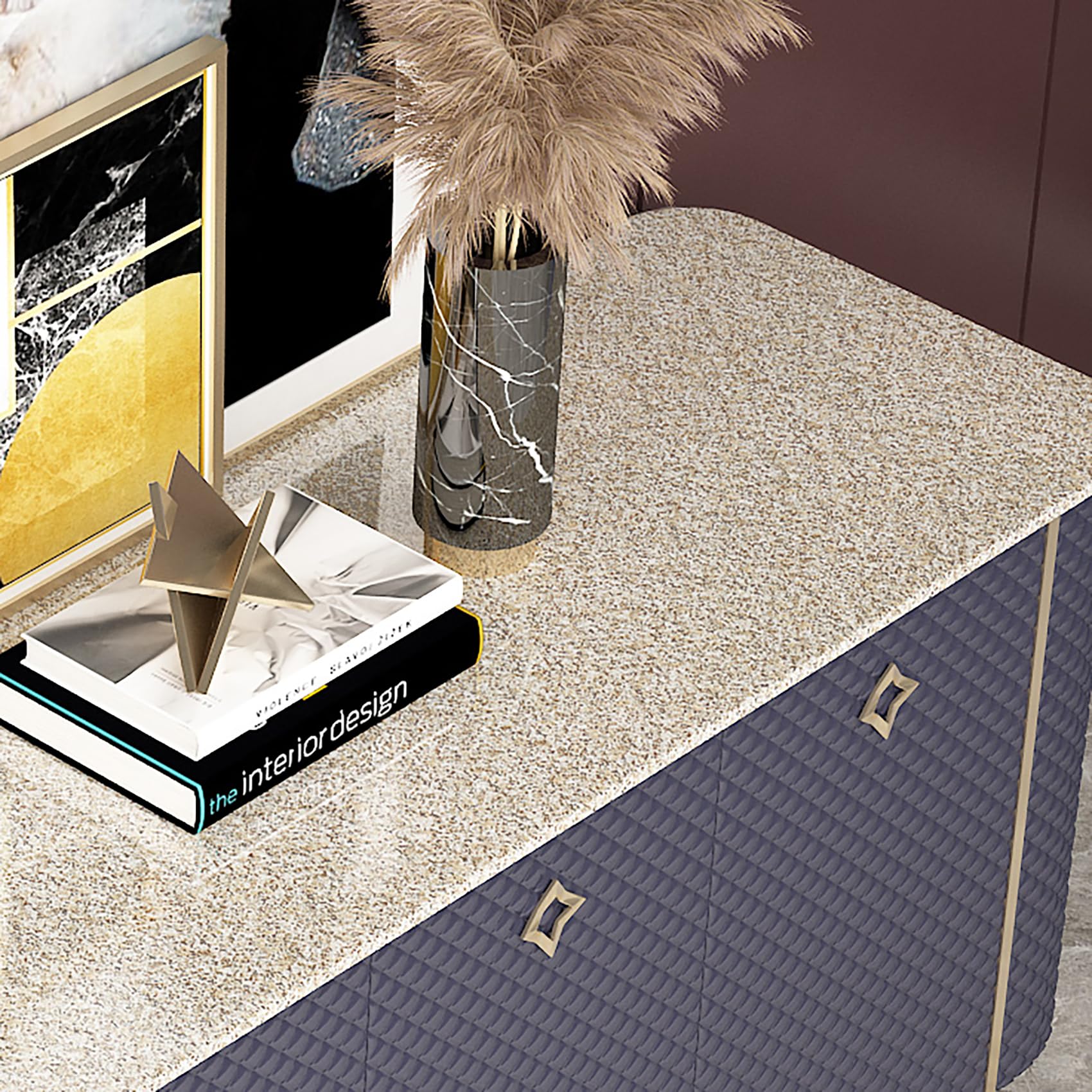 Livelynine 15.8 x 197 Inch Light Brown Granite Contact Paper - Waterproof Peel & Stick Vinyl Wrap for Countertops, Cabinets, Sink & Desk | Perfect for Kitchen, Bathroom & Office Renovation | Easy DIY Home Upgrade Solution