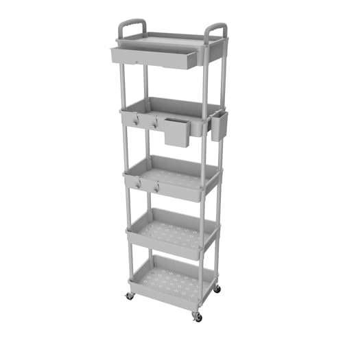 Grey 5 Tier With Drawer