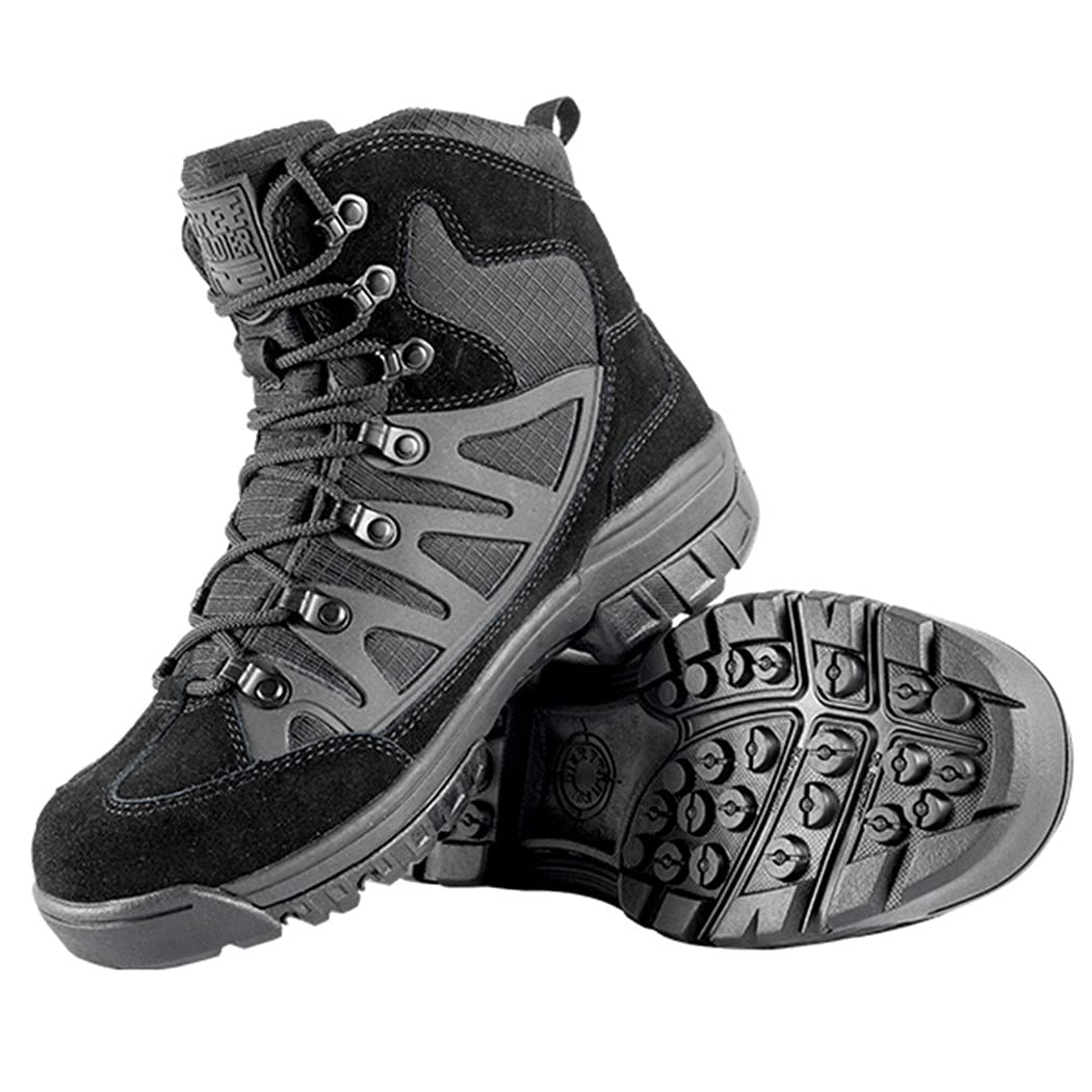 Men's Tactical Hiking Boots - Waterproof Leather Outdoor Shoes for Mountain Climbing, Camping & Military Use | Durable Anti-Slip Work Boots for Hunting, Trekking & Adventure Activities