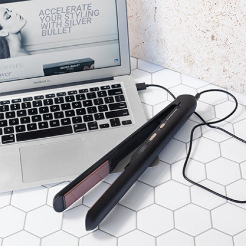 Silver Bullet Mobile Rechargeable Hair Straightener - Portable Cordless Flat Iron for Travel & Styling - Perfect for Home, Salon & On-the-Go Use