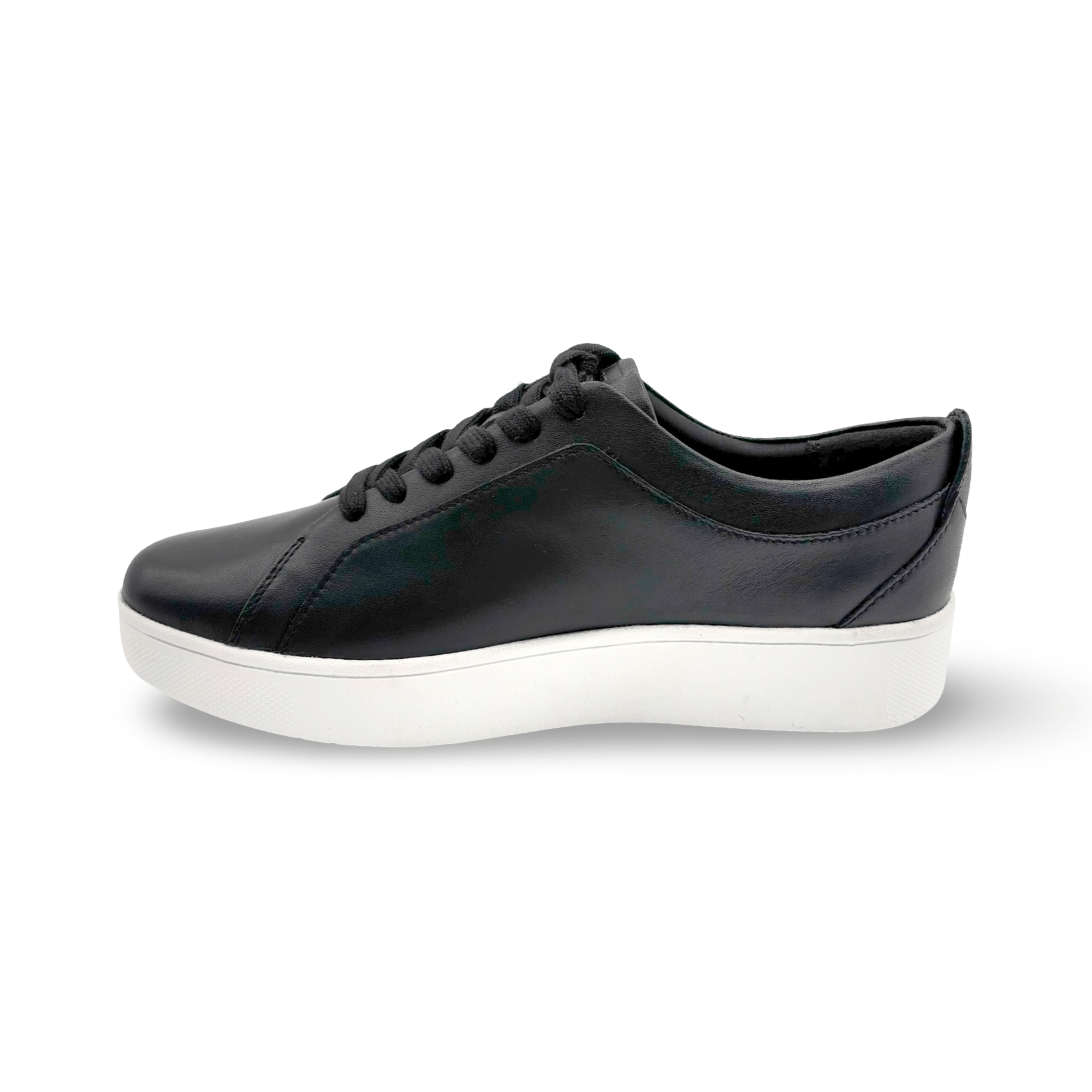 Rally Black Leather Sneakers for Men - Comfortable Casual Shoes for Walking, Running & Everyday Wear - Stylish Lightweight Athletic Footwear for Work, Travel & Outdoor Activities