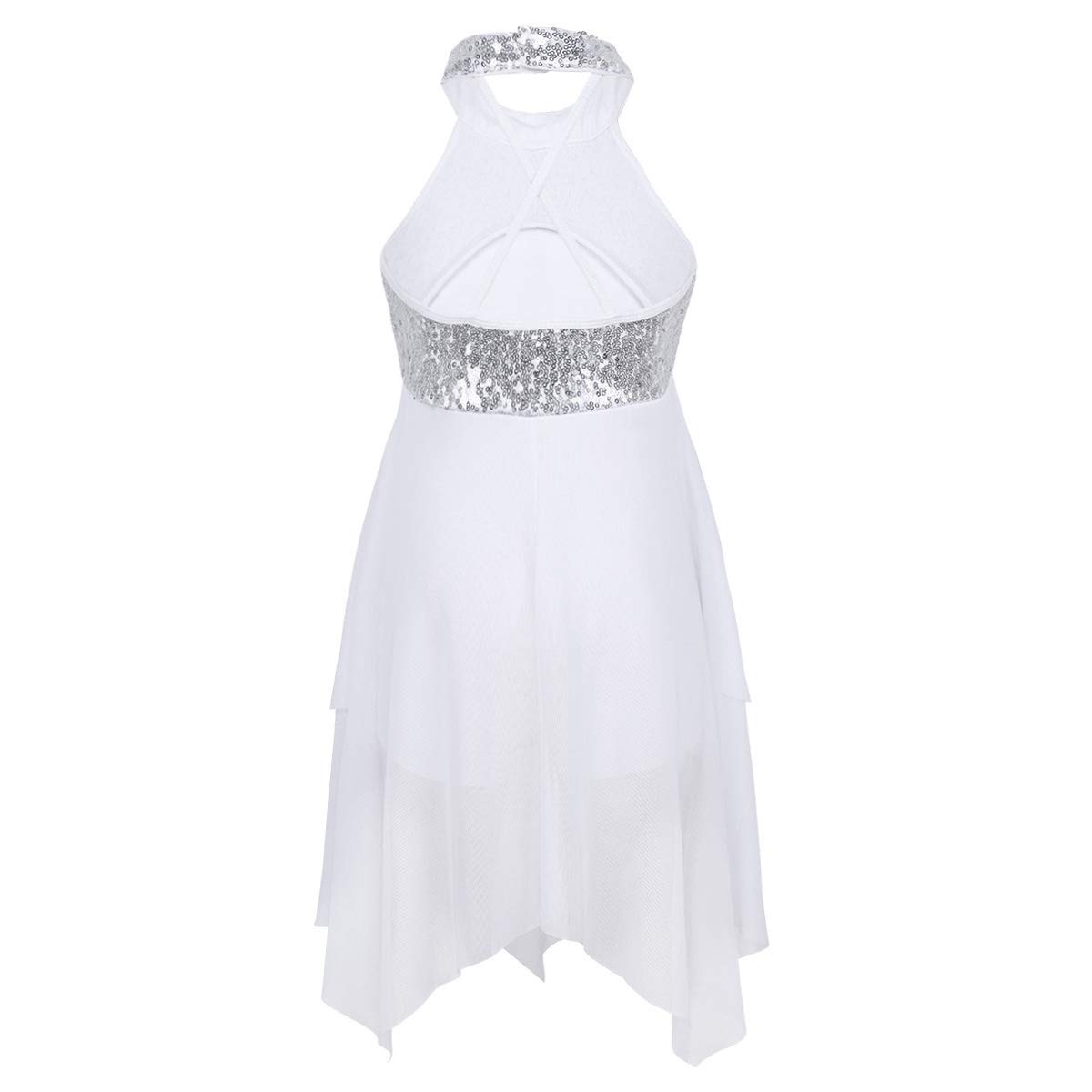 Girls' Halter Neck Lyrical Dance Leotard with Sequins - Modern Jazz & Latin Dancewear for Kids | Perfect for Recitals, Competitions & Dance Classes