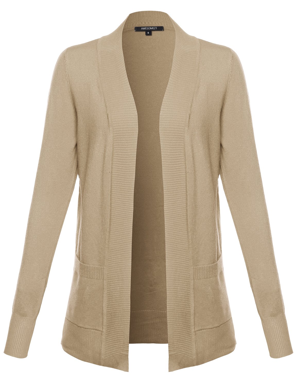 Women's Soft Stretch Open Front Knit Cardigan - Lightweight Comfortable Wrap Sweater for Casual Wear, Office & Lounge