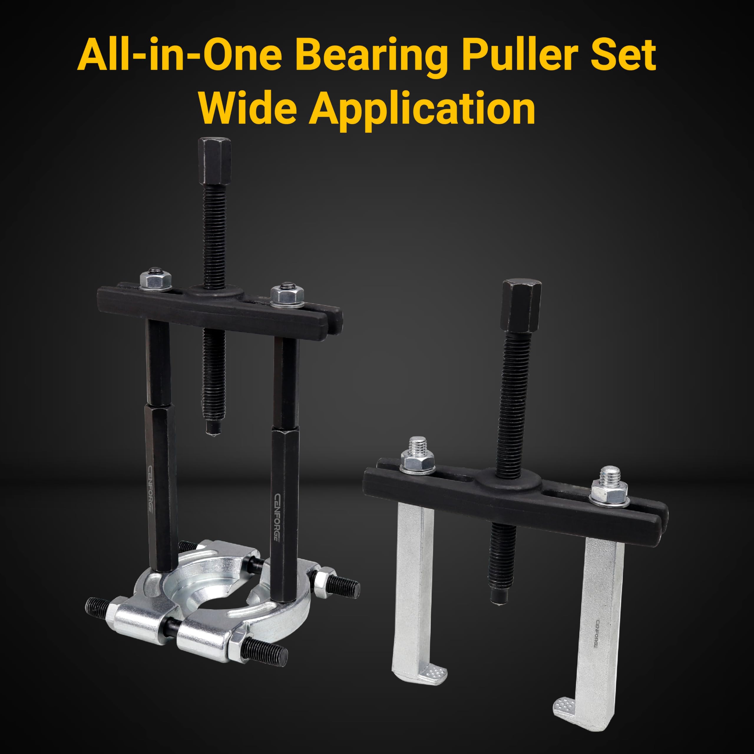 14-Piece Heavy Duty Bearing Puller Kit - 5 Ton Capacity Bearing Removal Tool Set with Splitter & Separator for 1.2-3.5 Inch Bearings - Includes Work Gloves - Perfect for Automotive Repair, Industrial Maintenance & Machinery Servicing