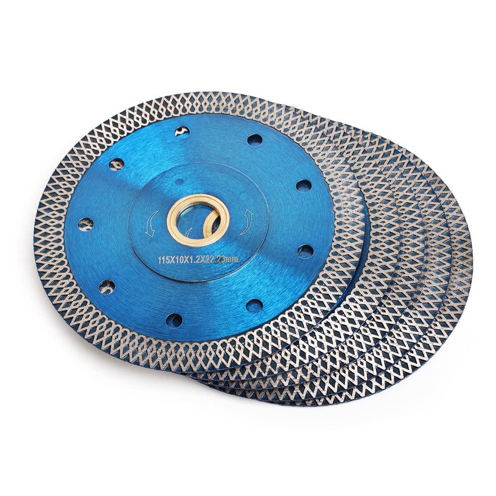 5Pcs 4.5 Inch Ultra Thin Diamond Tile Saw Blades - Premium Ceramic Porcelain Granite Marble Cutting Discs - Perfect for DIY Home Renovation, Bathroom & Kitchen Tile Installation