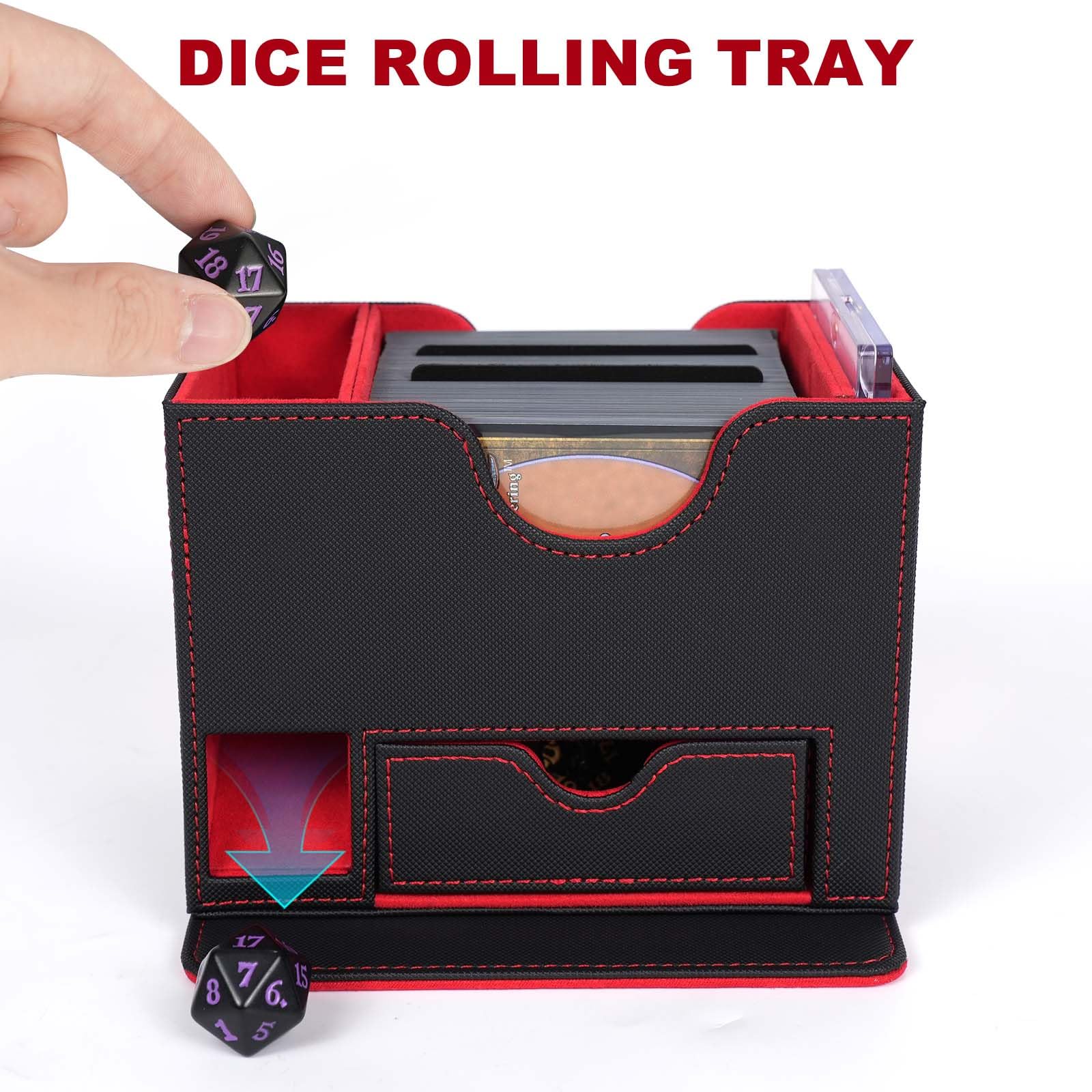 AFIING Trading Card Storage Box - Holds 120+ MTG Cards with Removable Tray | Durable Deck Box for Magic: The Gathering, Pokémon & Yu-Gi-Oh | Perfect for Game Nights, Collectors & Tournament Organization