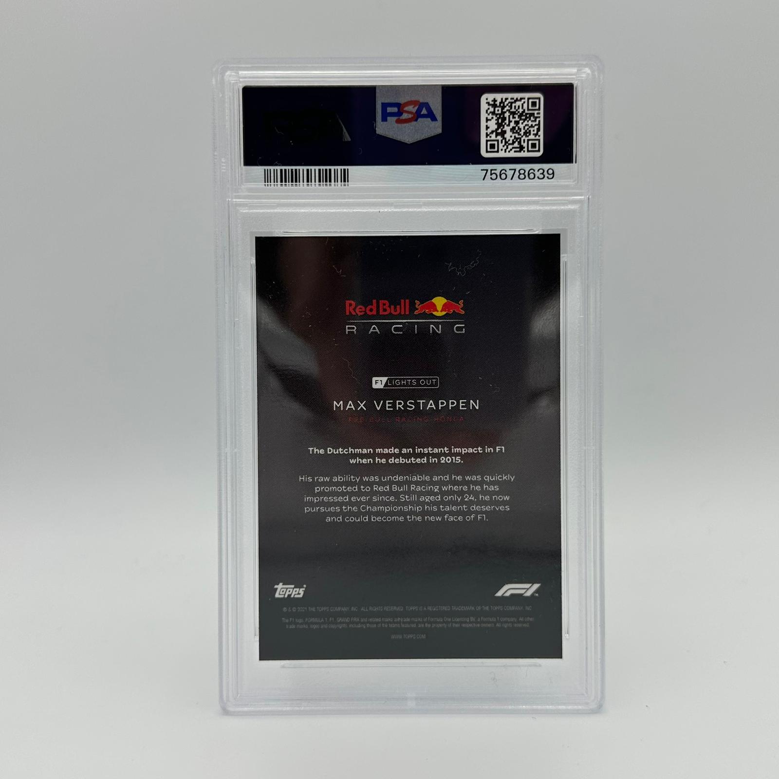 2021 Max Verstappen Rainbow Foil PSA 9 2/5 Lights Out Drivers Card - Perfect for F1 Collectors, Racing Fans & Sports Memorabilia Enthusiasts