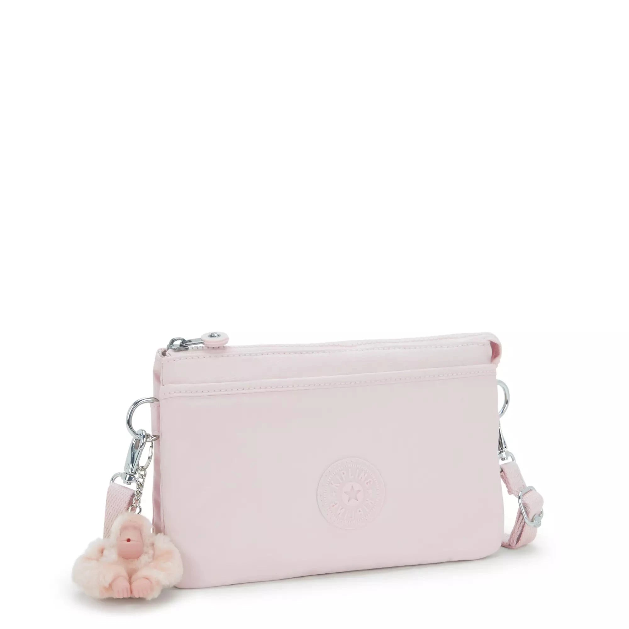 Kipling Riri Metallic Crossbody Bag - Pink Shine | Stylish Women's Shoulder Purse for Everyday Use, Travel & Shopping