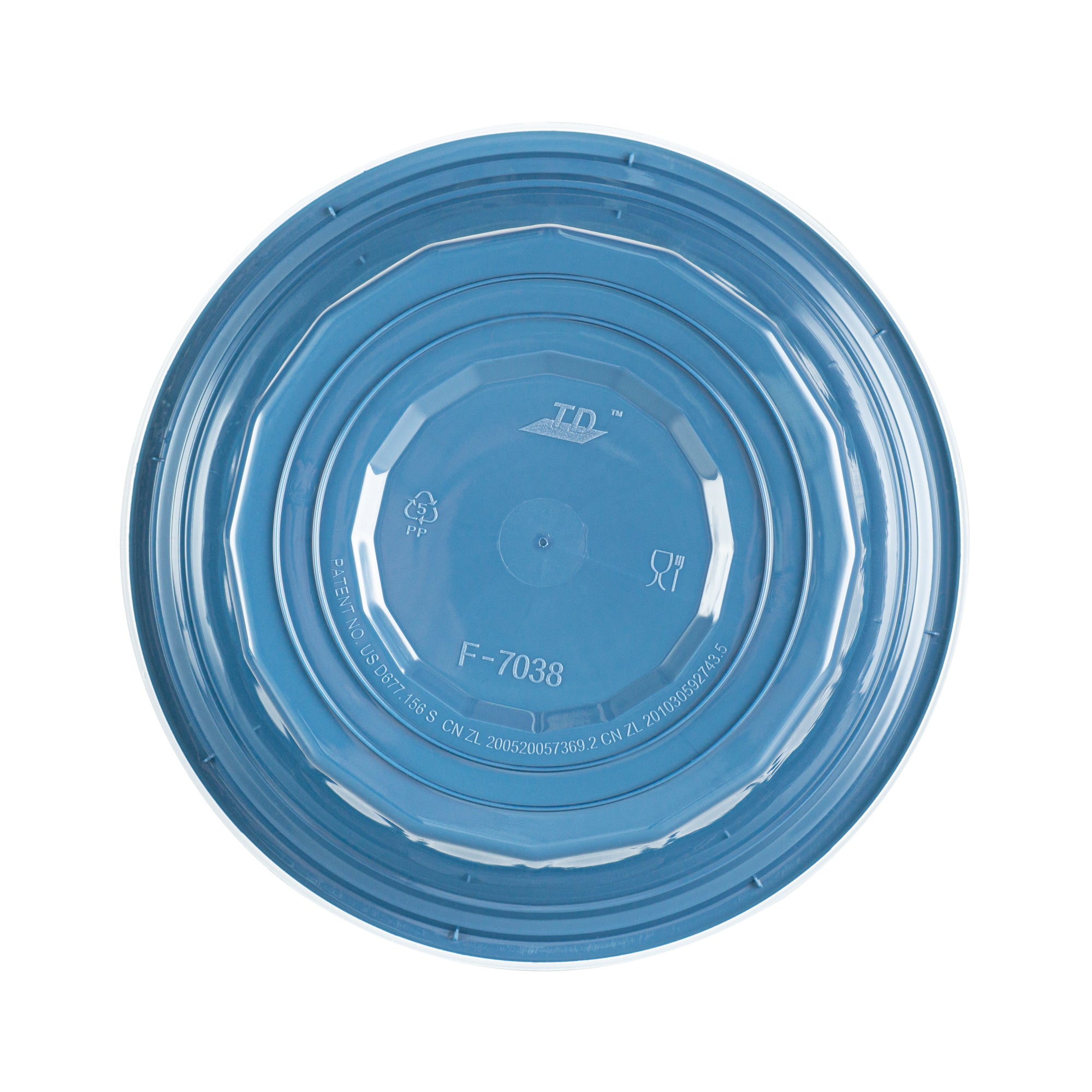32 oz Round Midnight Blue Plastic Food Storage Containers with Clear Lids - Microwave Safe, BPA Free (100-Pack, 7.25