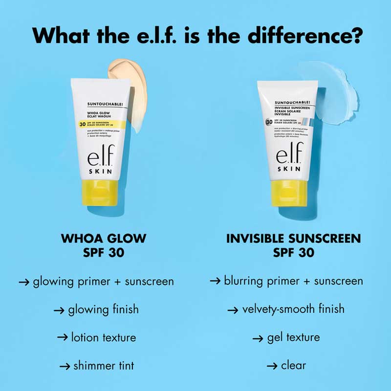 e.l.f. Skin Suntouchable! Invisible Sunscreen SPF 30 - Oil-Free, Broad Spectrum Protection for Face & Body - Perfect for Daily Wear, Beach & Outdoor Activities