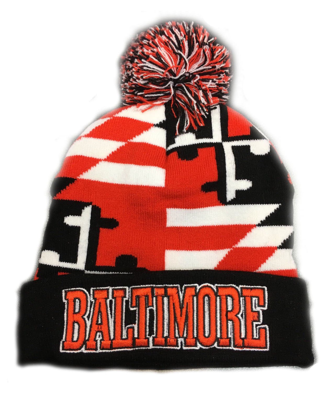 Maryland Flag Beanie Cap - Warm Winter Hat for Outdoor Activities