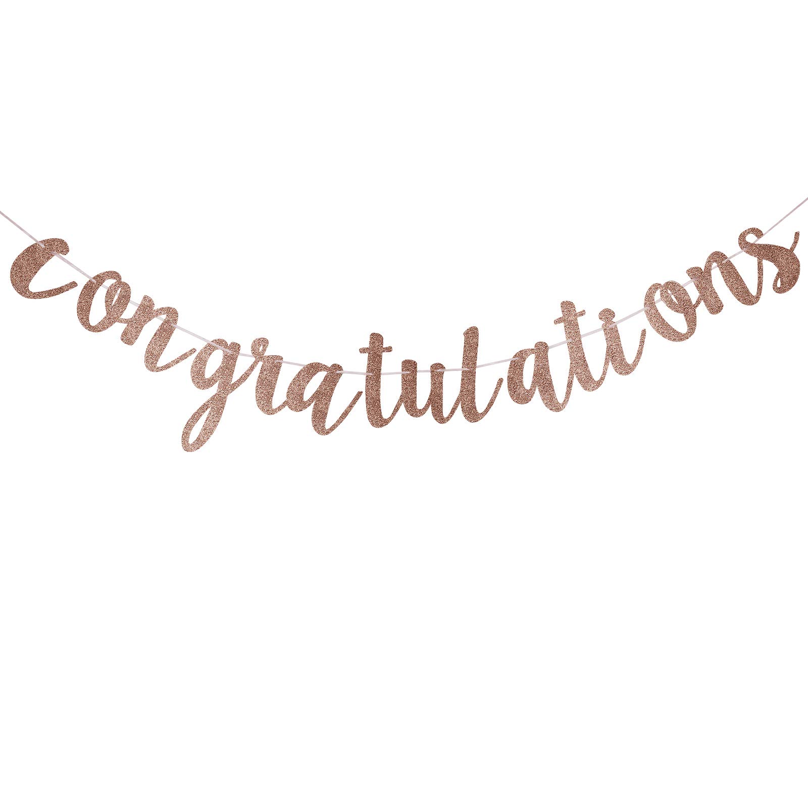 Rose Gold Congratulations Graduation Banner 2024 - Elegant Party Decor for Graduation Ceremony, Commencement, and Celebration