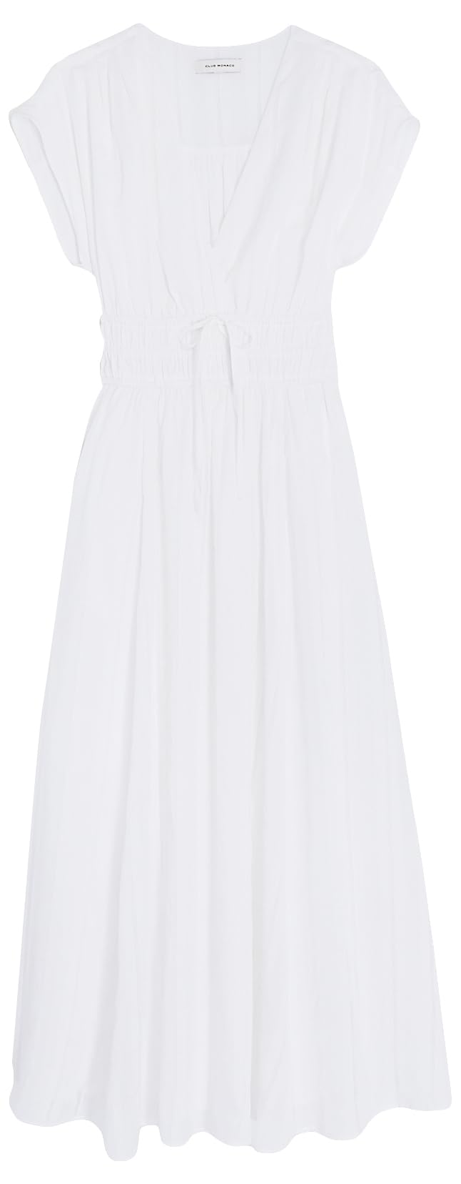 Club Monaco Women's Tie Front Flutter Sleeve Midi Dress - Elegant Summer Casual & Office Wear - Perfect for Brunch, Weddings & Date Nights
