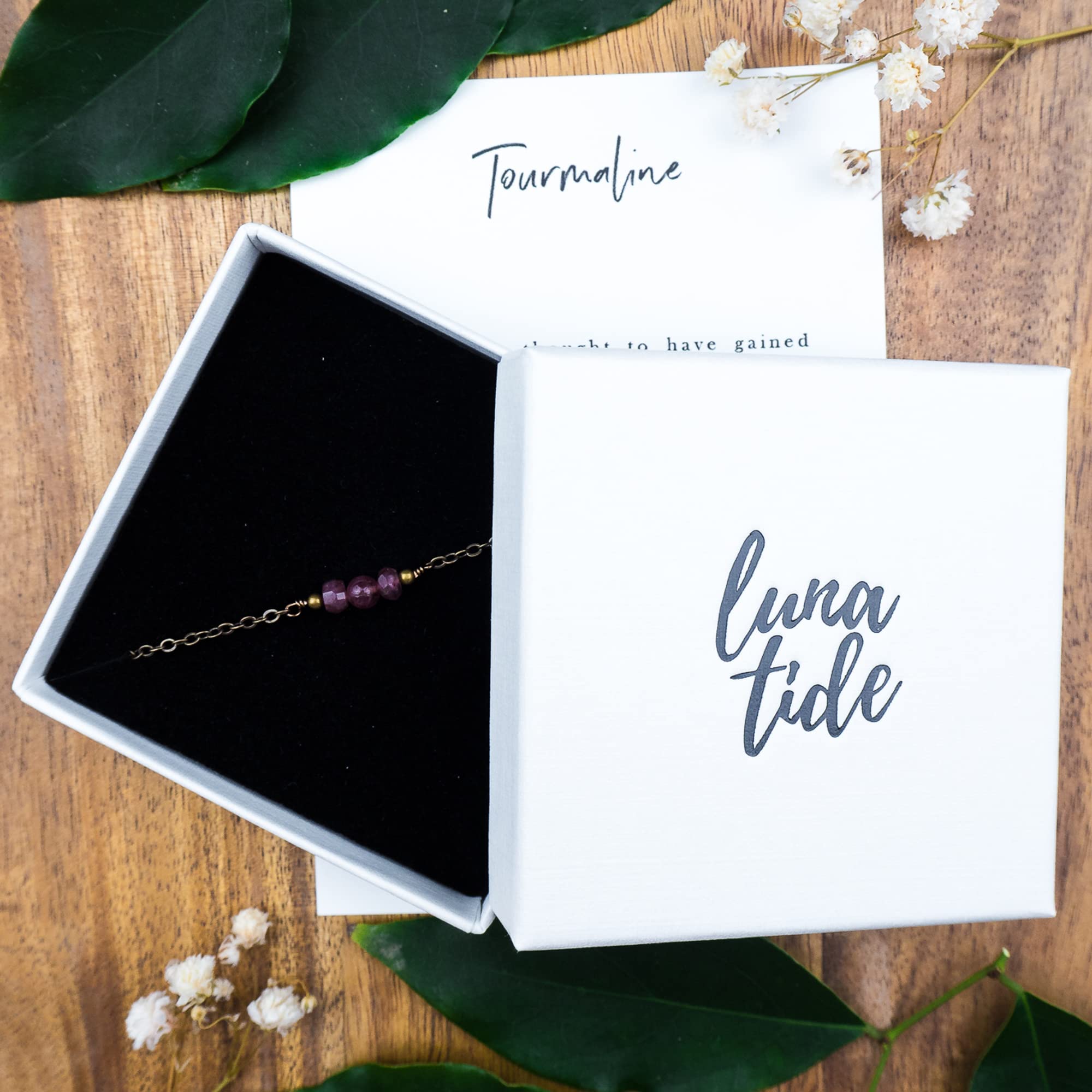 Elegant Pink Tourmaline Dainty Choker Necklace in Bronze - Perfect for Weddings, Date Nights & Special Occasions