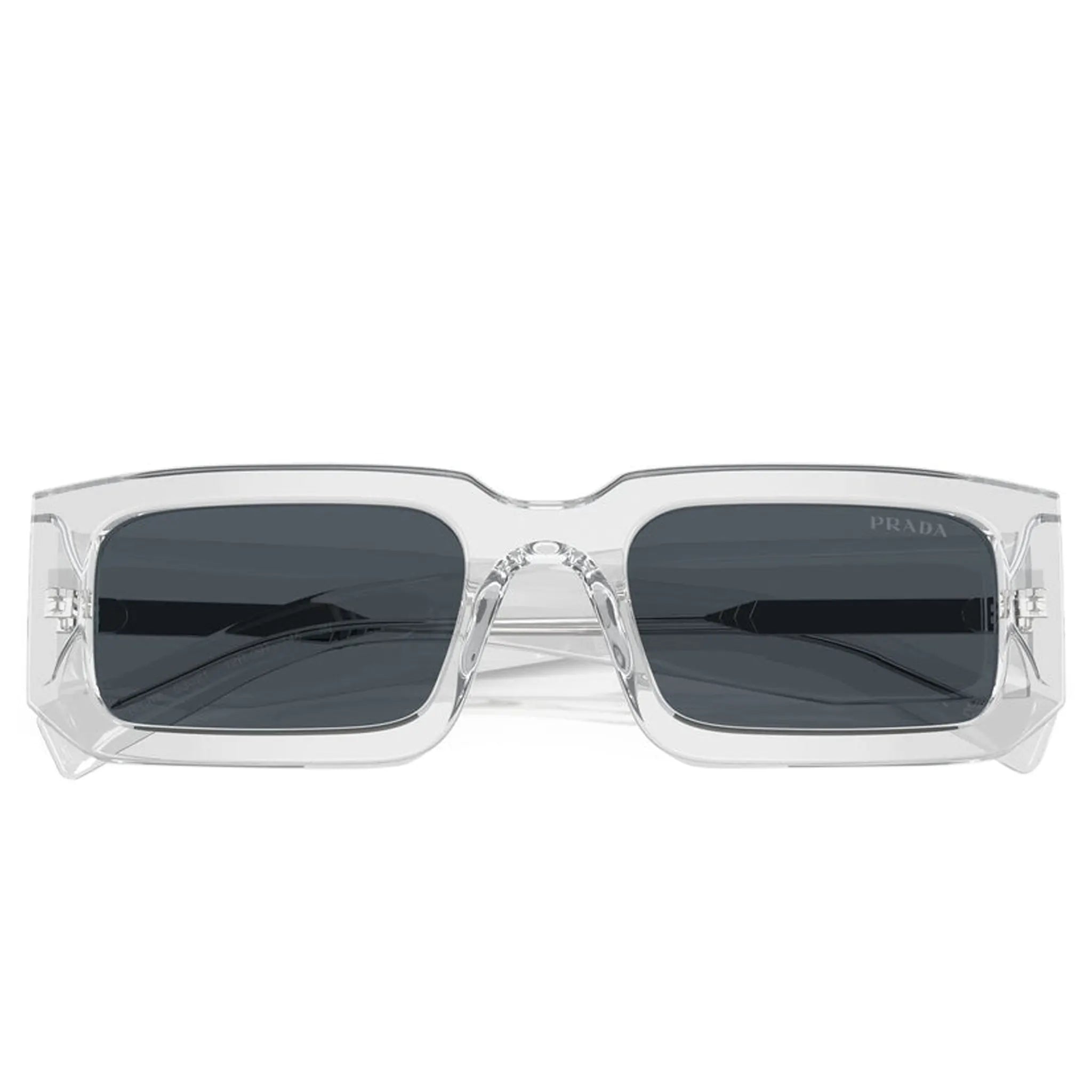 Prada PR 06YS 12R09T Transparent Grey Sunglasses for Women - Luxury Designer Shades for Fashion & Sun Protection - Perfect for Beach, Driving & Outdoor Activities