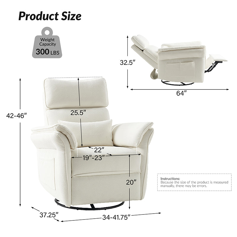 Comfortable Baby Nursery Power Glider Recliner - Perfect for Nursing, Rocking & Bonding with Your Newborn - Ideal for Nurseries, Bedrooms & Living Rooms
