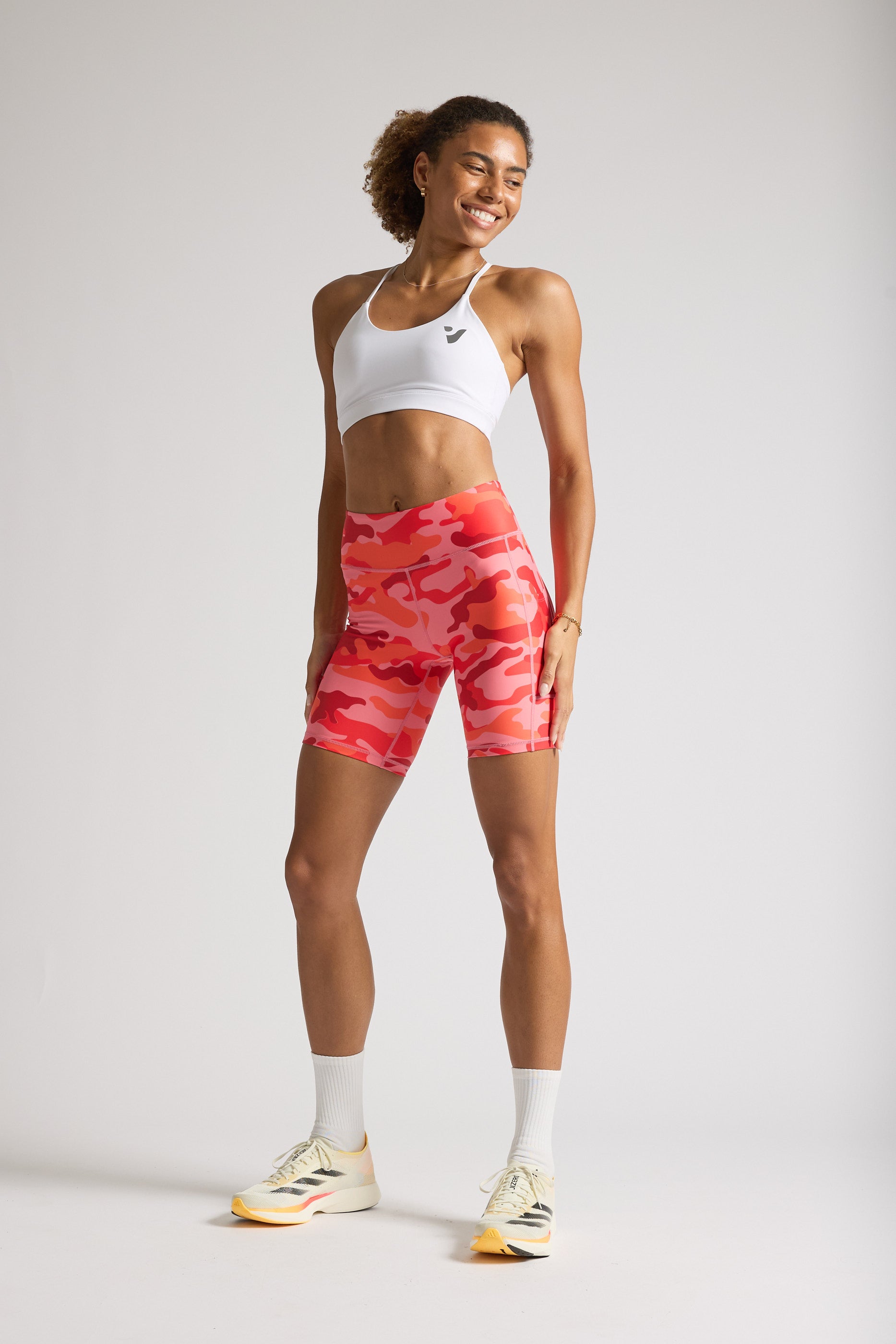 Orange Camo Biker Shorts 8