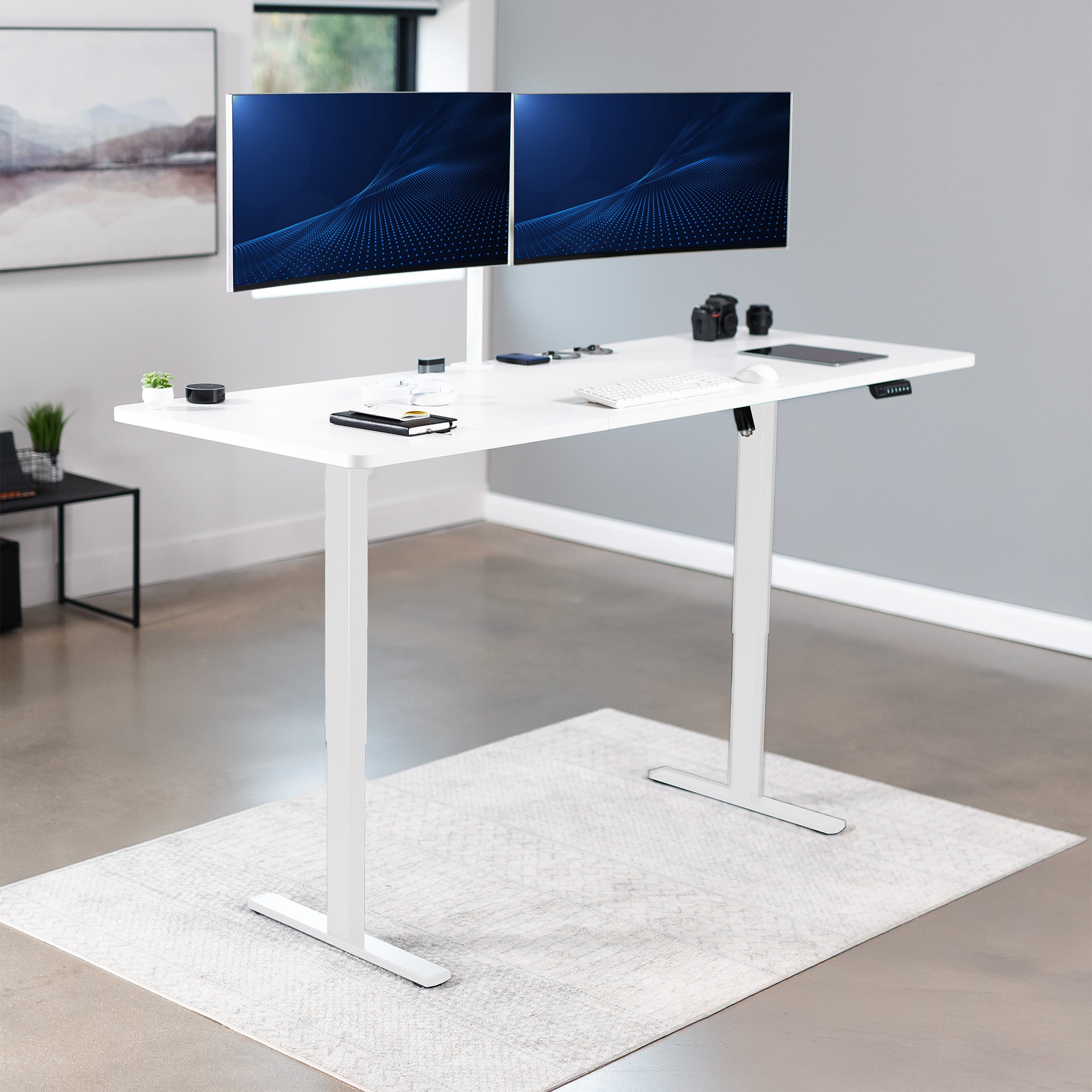 1B Split Top Series Single Motor Electric Standing Desk with Push Button Memory Controller - Perfect for Home Office, Gaming & Study Workspace