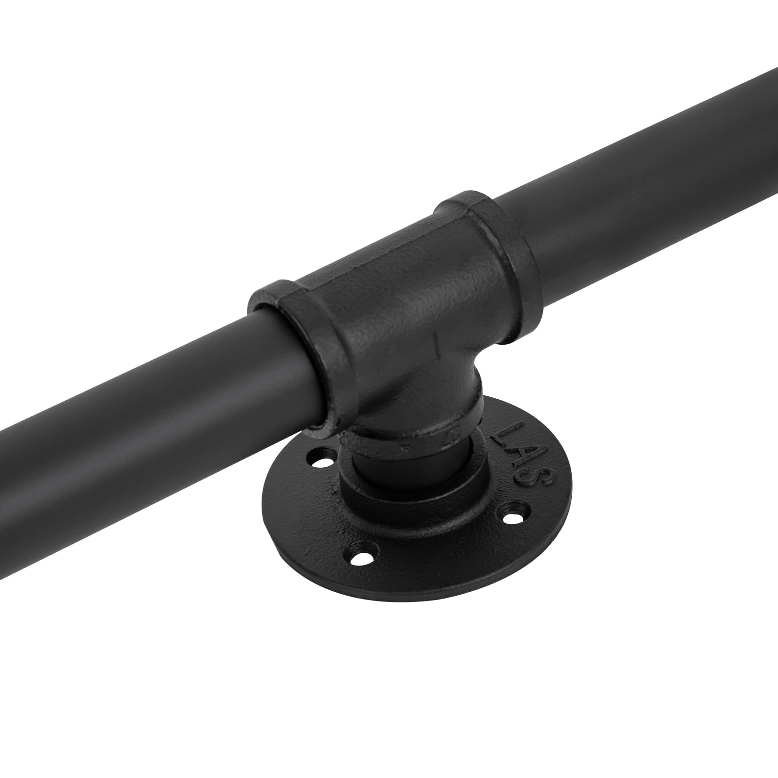 7FT Industrial Iron Stair Handrail - Heavy Duty Pipe Staircase Safety Rail with Wall Mount for Indoor & Outdoor Use | Perfect for Home, Office, Warehouse & Public Spaces