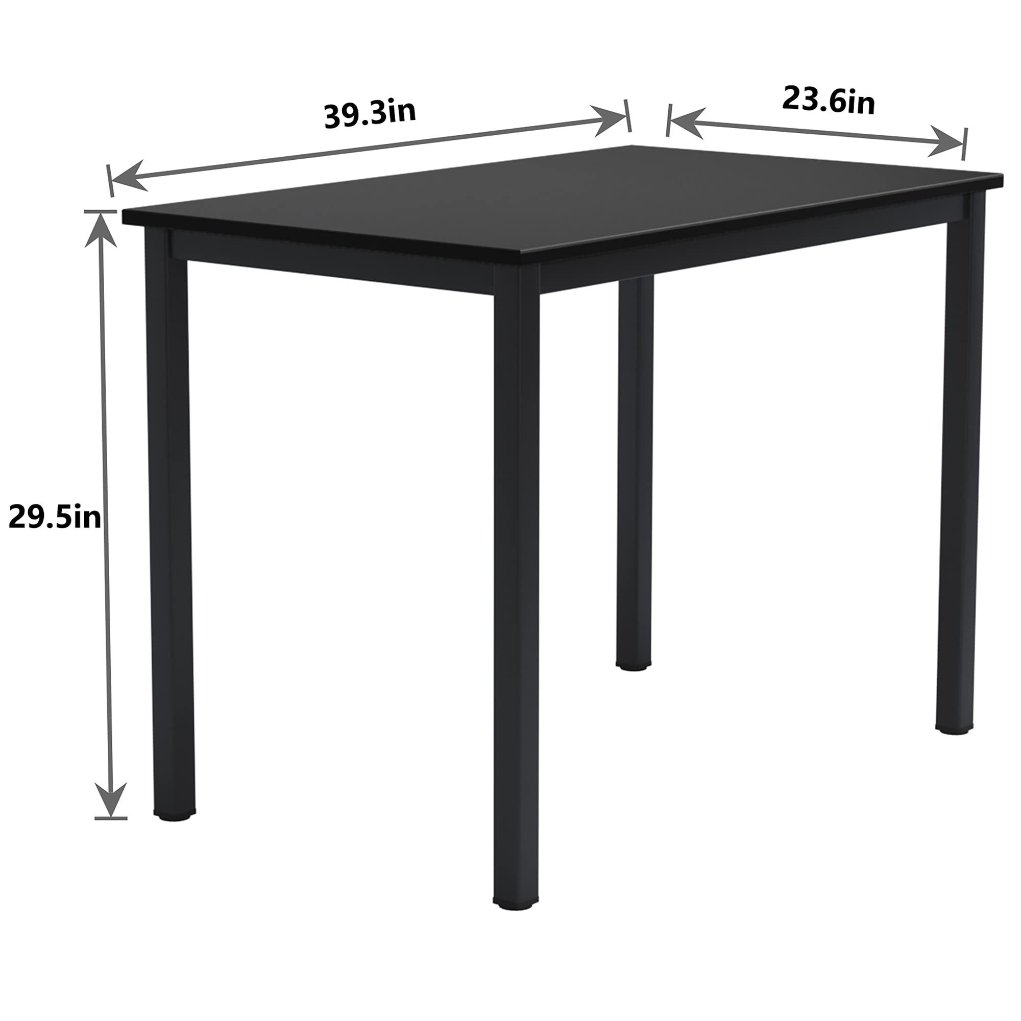 Soges 39.4 Inch Small Computer Desk - Modern Simple Study Desk for Home Office, School & Workspace | Compact Writing Table & Laptop Workstation | Perfect for Small Spaces, Dorm Rooms & Remote Work (Black)