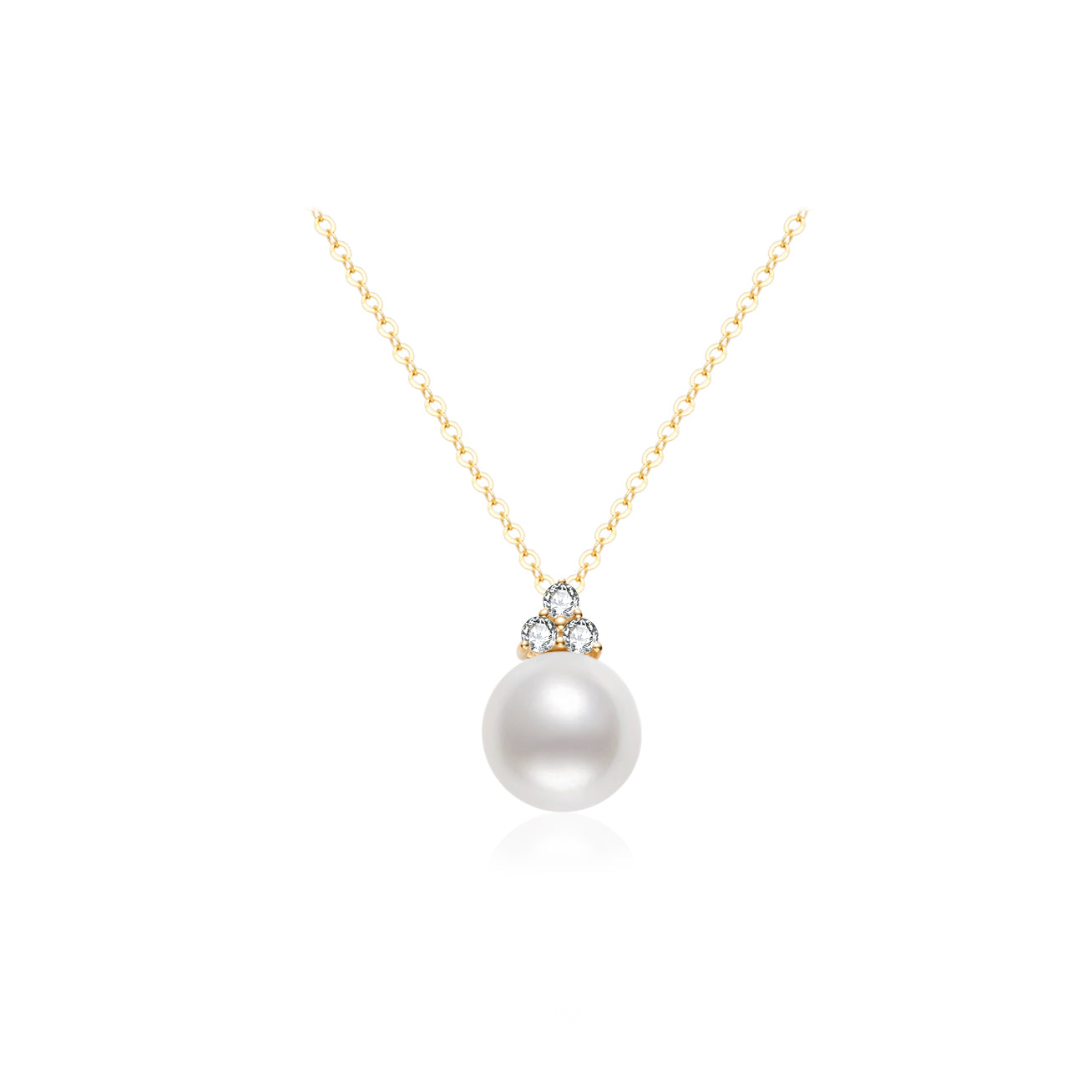 18K Solid Gold Freshwater Pearl Necklace for Women - Elegant Classic Jewelry Gift for Birthday, Anniversary & Special Occasions
