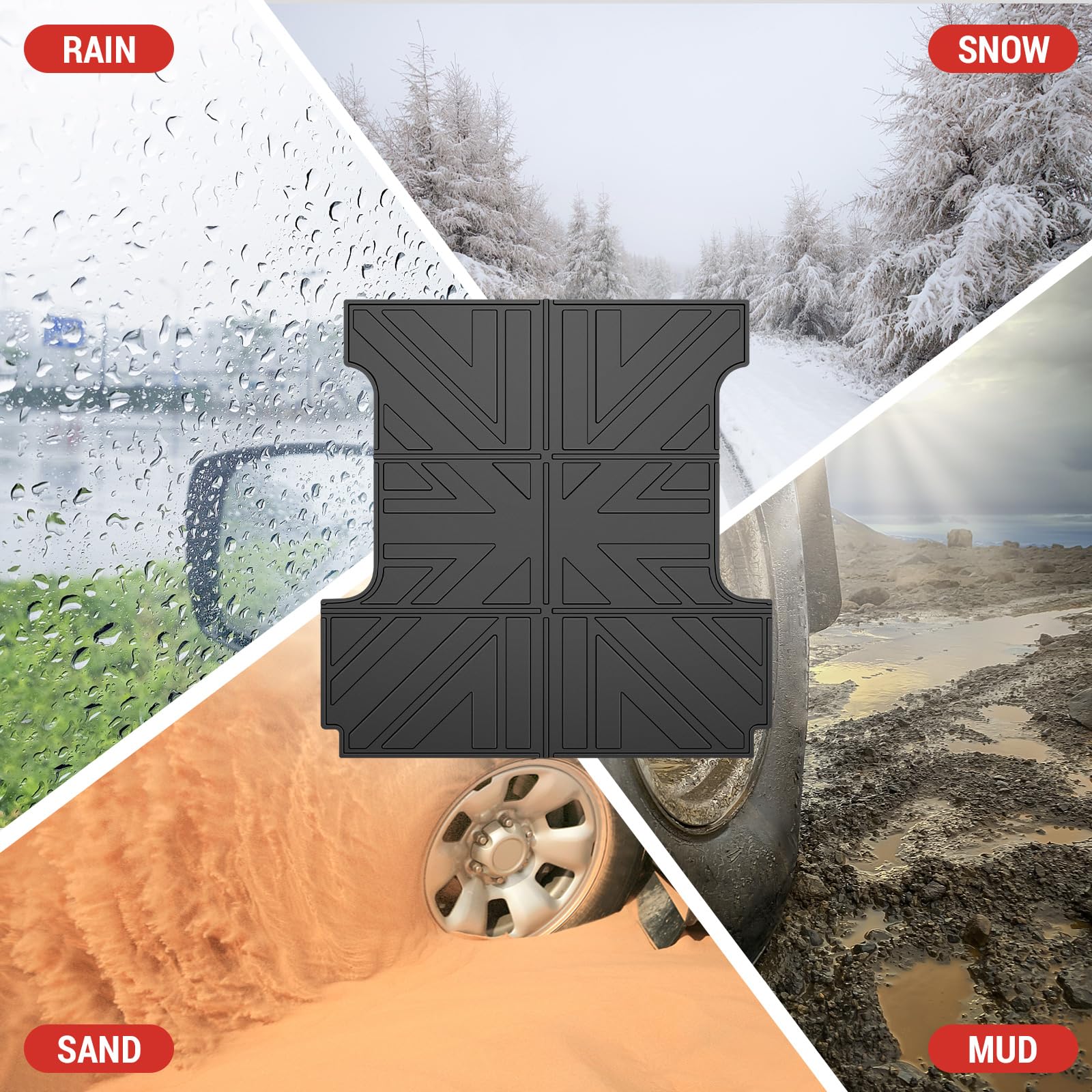 Heavy Duty Truck Bed Mat for 2015-2024 Ford F150 5.5ft Bed | All-Weather Anti-Slip Bed Liner Protector | F-150 Accessories 2023 2024 | Perfect for Hauling, Camping & Outdoor Adventures