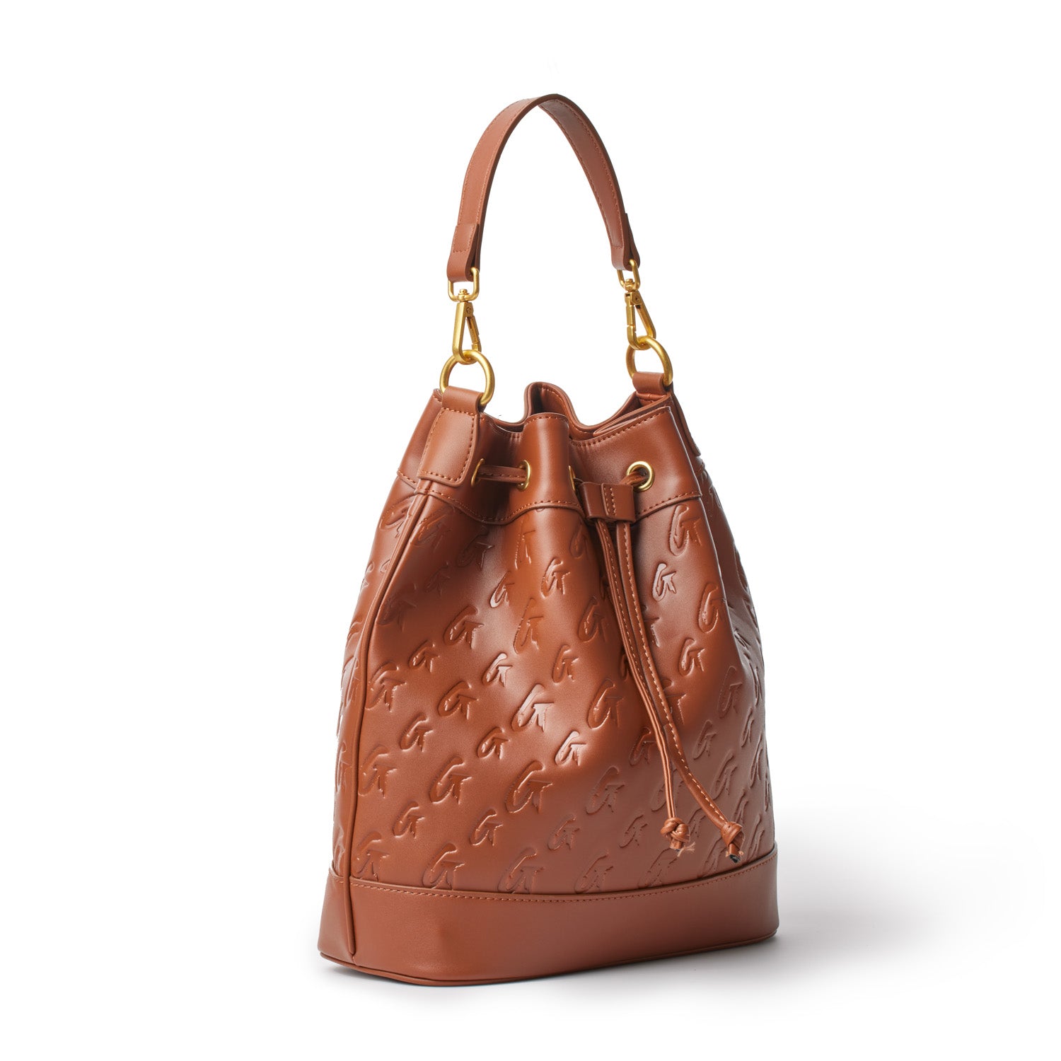 Large Monogram Bucket Bag in Brown - Stylish & Spacious Handbag for Women, Perfect for Travel, Shopping & Everyday Use