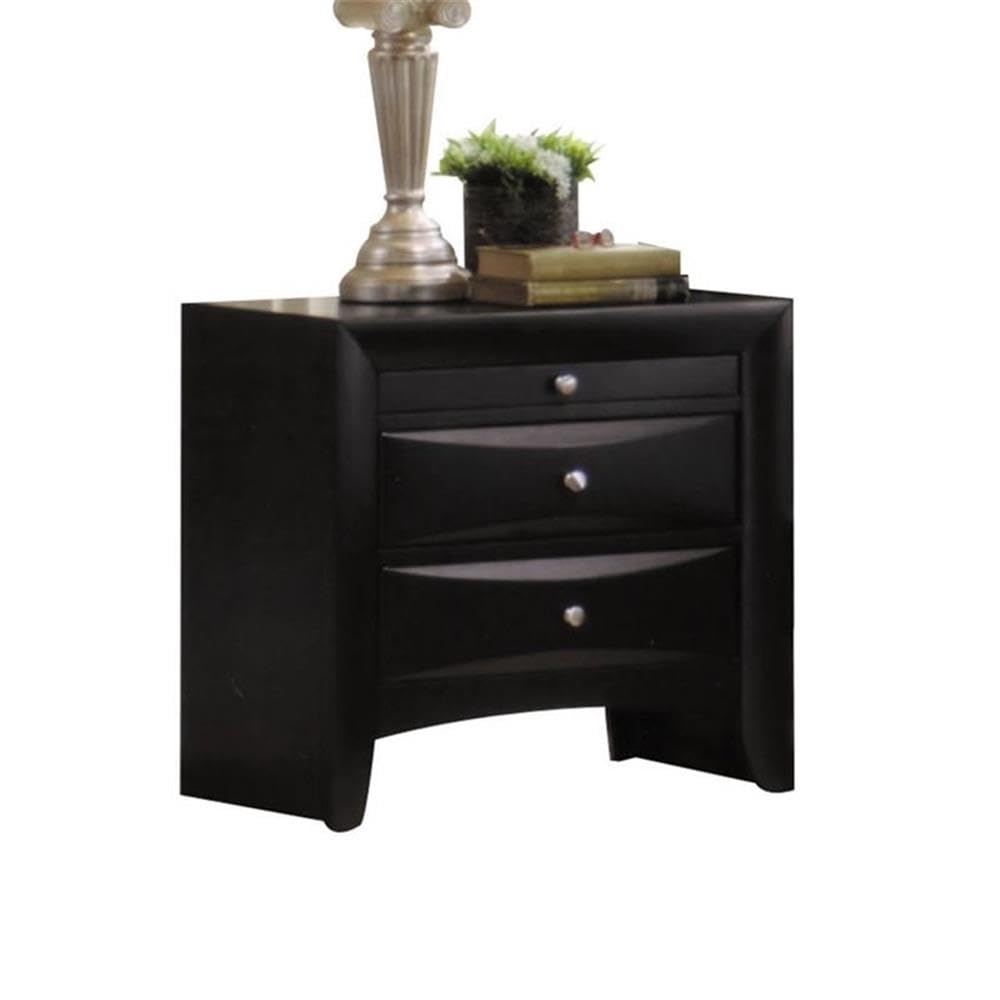 Acme Furniture Ireland Nightstand in Black - Modern Bedside Table with Storage for Bedroom, Living Room & Office - Compact & Stylish Night Stand for Small Spaces