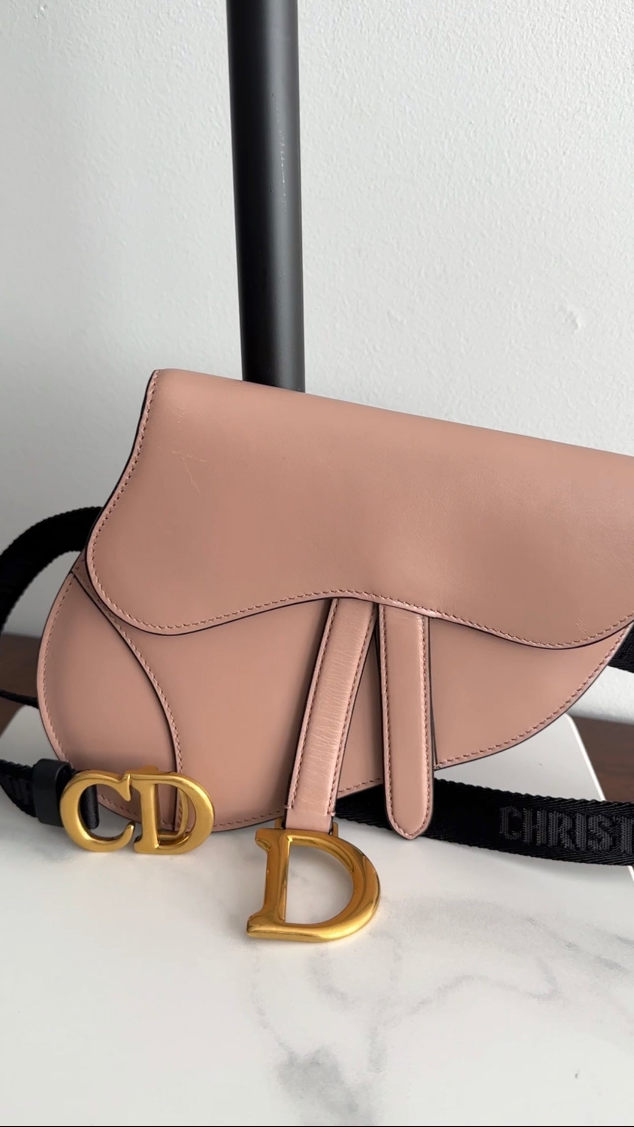 Dior Nude Leather Saddle Belt Bag - Luxury Crossbody Purse for Women | Perfect for Date Night, Parties & Everyday Use