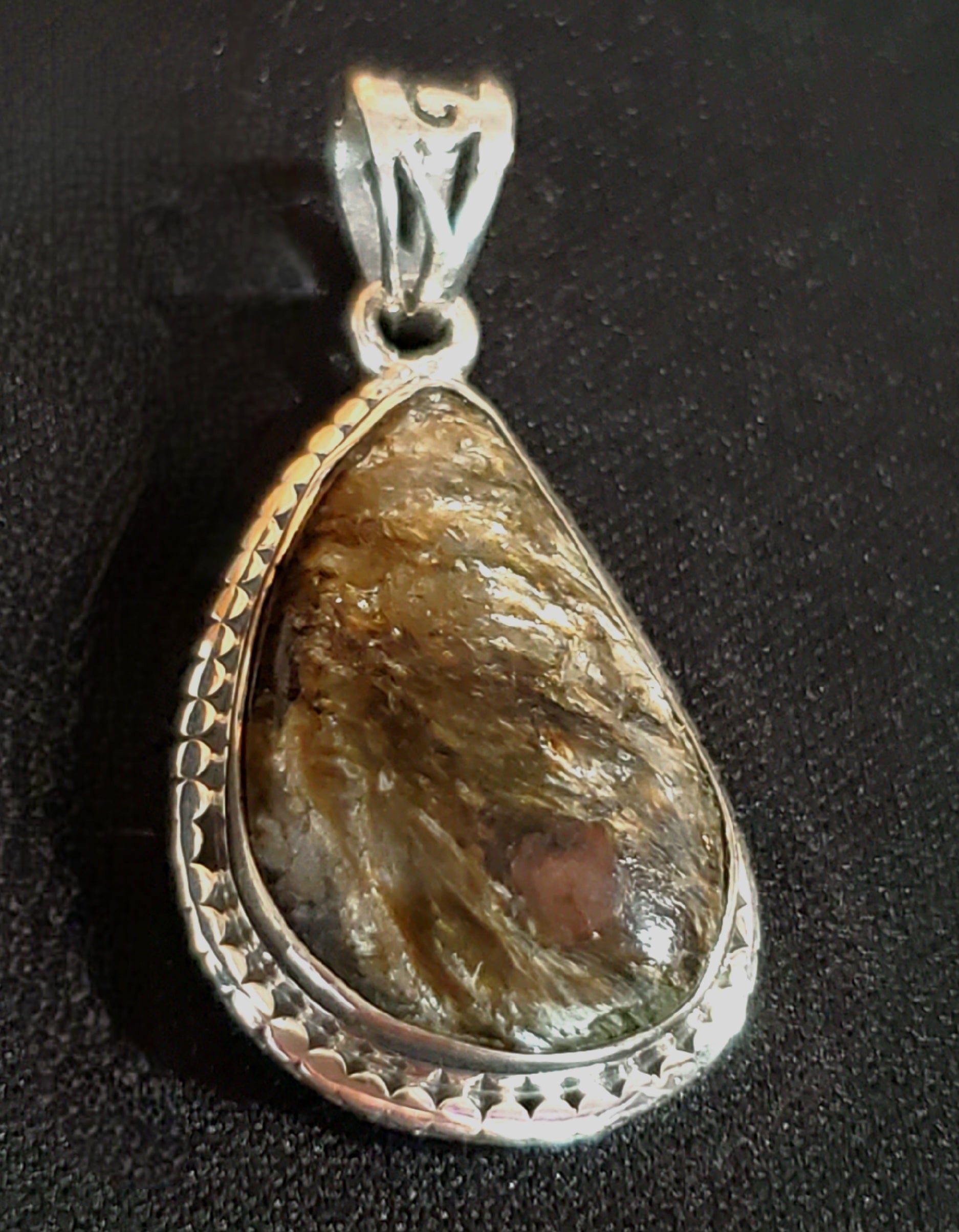 Canadian Staurolite & Garnet Pendant in .925 Sterling Silver - Elegant Jewelry for Women, Gift for Her, Birthday, Anniversary, Christmas