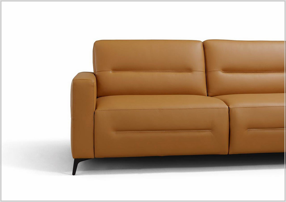 Kathy Ireland Tucson Genuine Leather Queen Sleeper Sofa with Chrome Steel Legs - Convertible Sofa Bed for Living Room, Guest Room & Small Spaces
