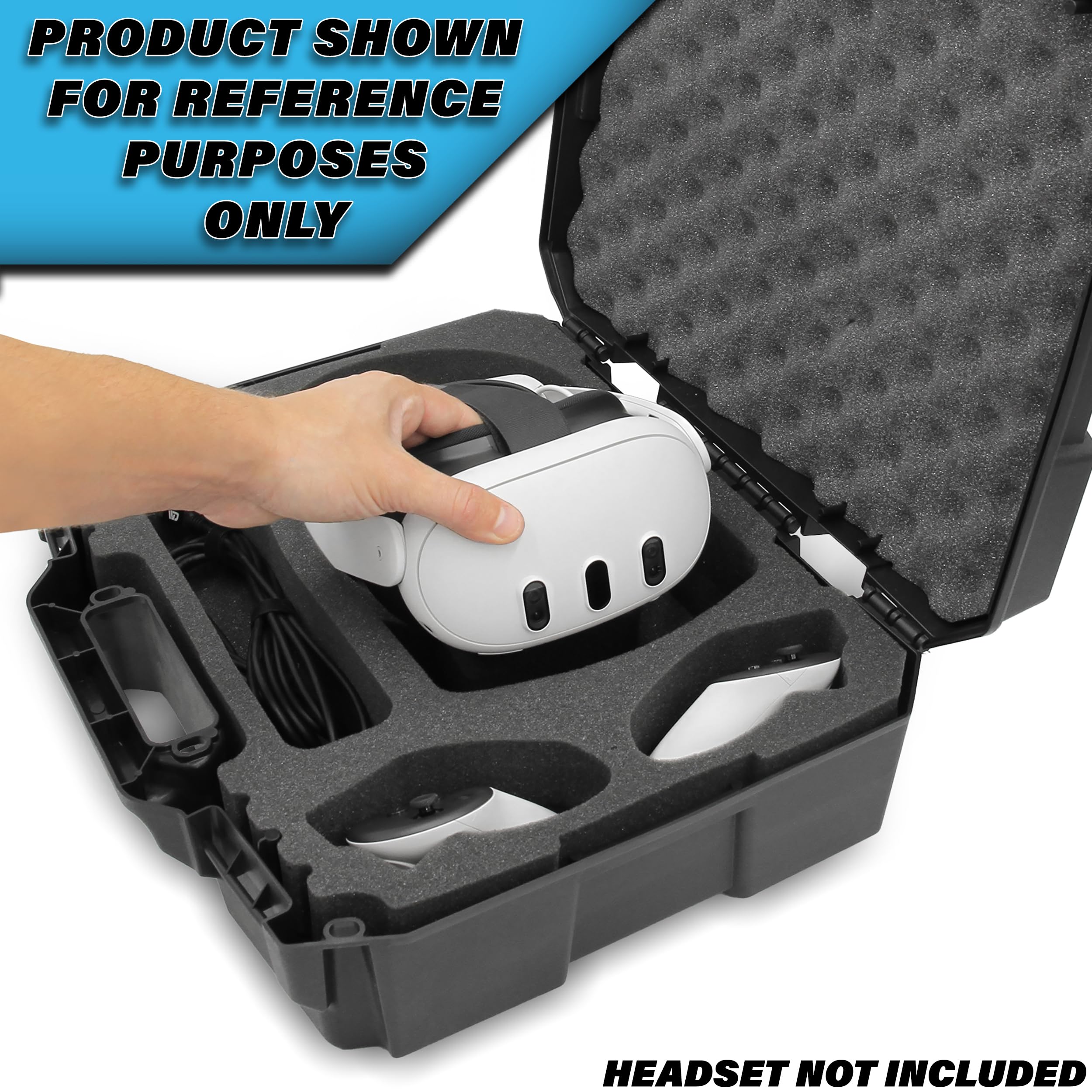 CASEMATIX Travel Case for Meta Quest 3 & 3S - Protective Storage with Impact-Resistant Shell & Shock-Absorbing Foam | VR Headset Accessories Organizer | Perfect for Travel, Gaming Sessions & Safe Storage