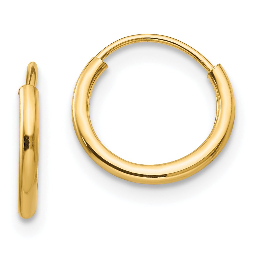 14K Solid Yellow Gold Endless Hoop Earrings Set of 3 Pairs - Classic Minimalist Jewelry for Everyday Wear, Gift Giving & Special Occasions
