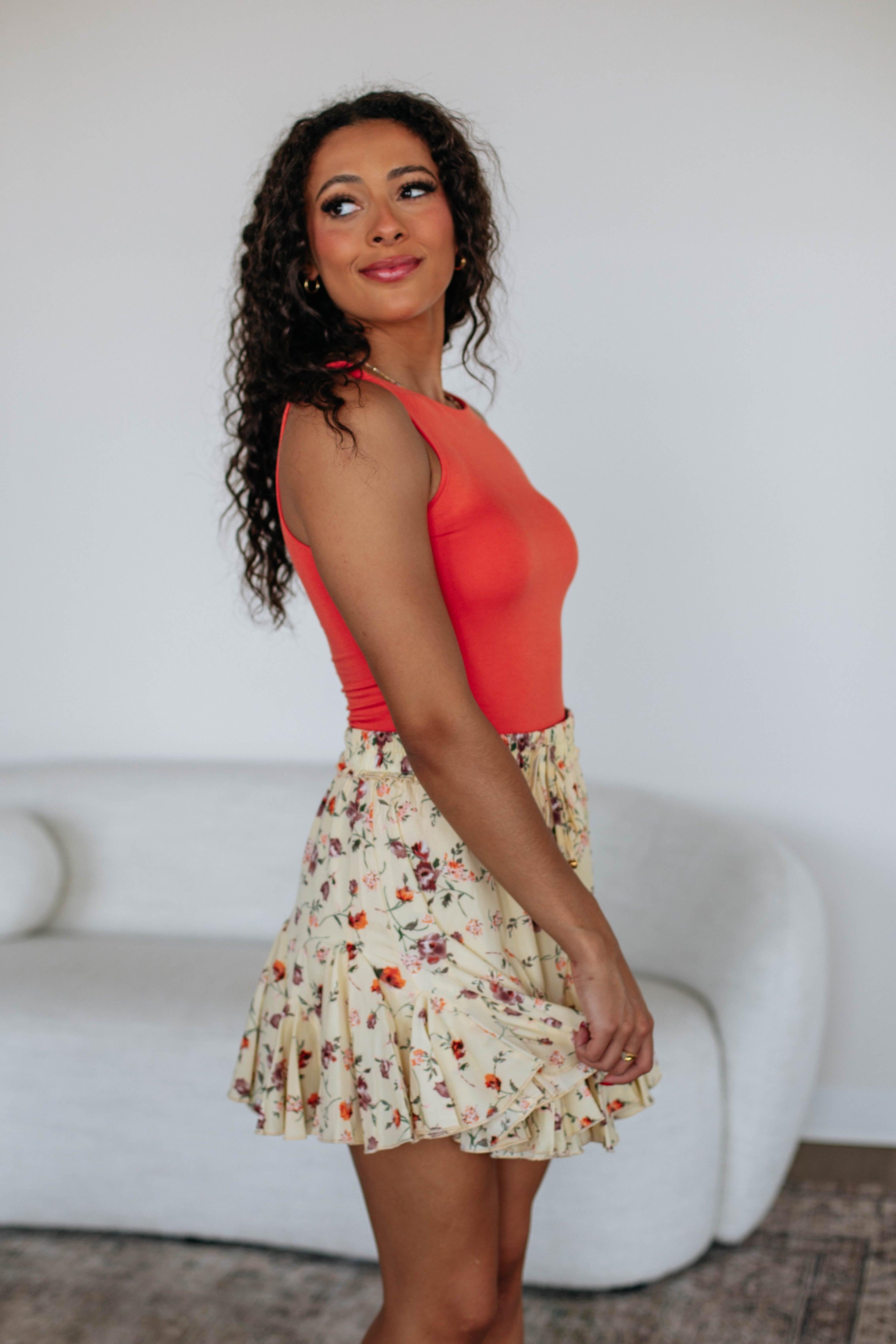 Alora Floral Skirt for Women - A-Line Summer Midi Skirt with Pockets - Perfect for Beach, Vacation & Boho Outfits